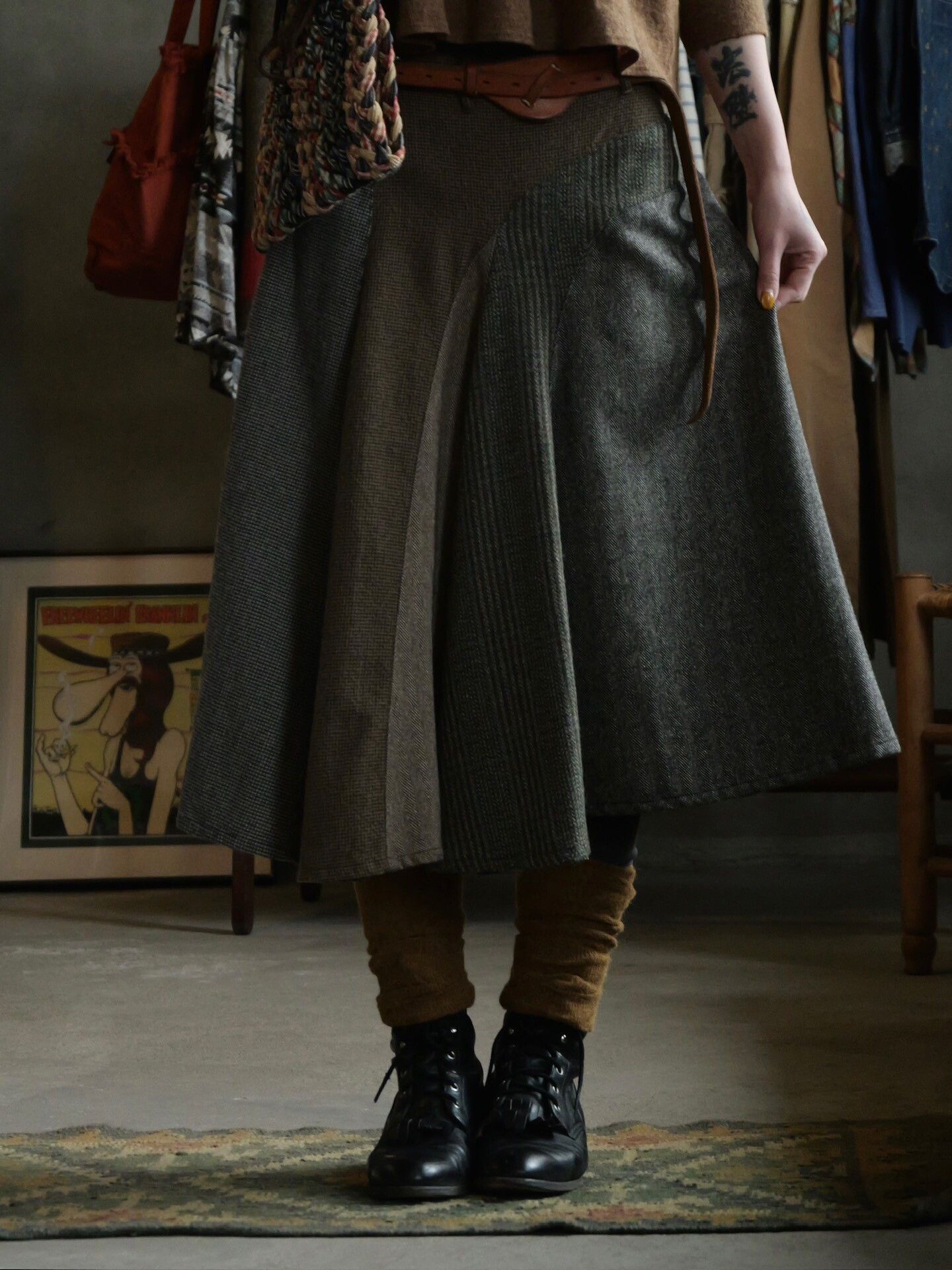 Kapital Kapital Tweed Patchwork Long Skirt Size 30" / US 8 / IT 44 - 3 Thumbnail