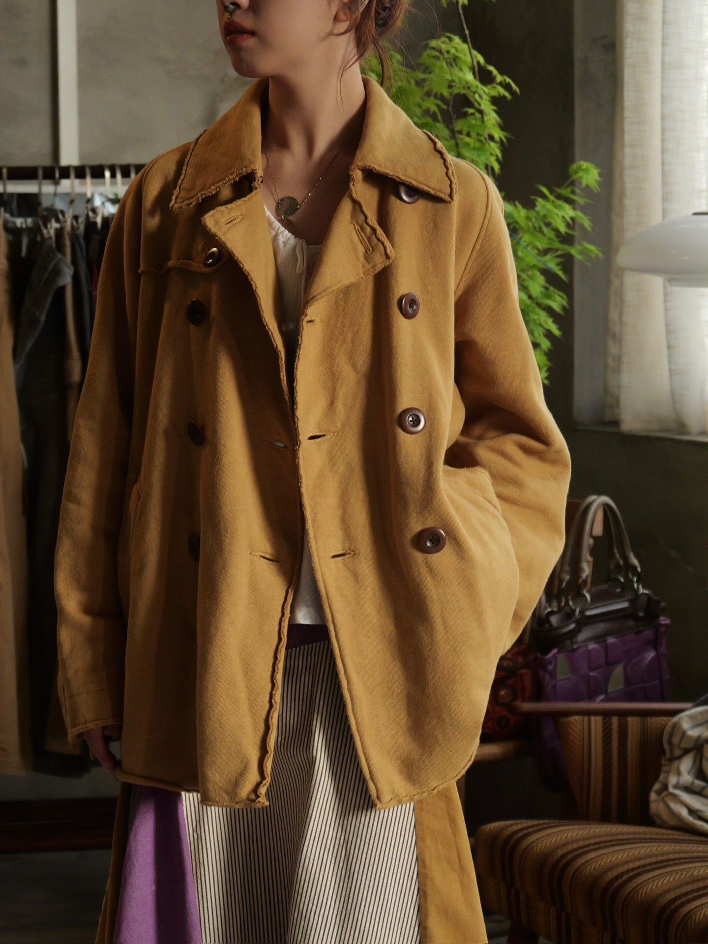 Kapital Kapital Ginger Yellow Double-Breasted Trench Coat Size M / US 6-8 / IT 42-44 - 5 Thumbnail