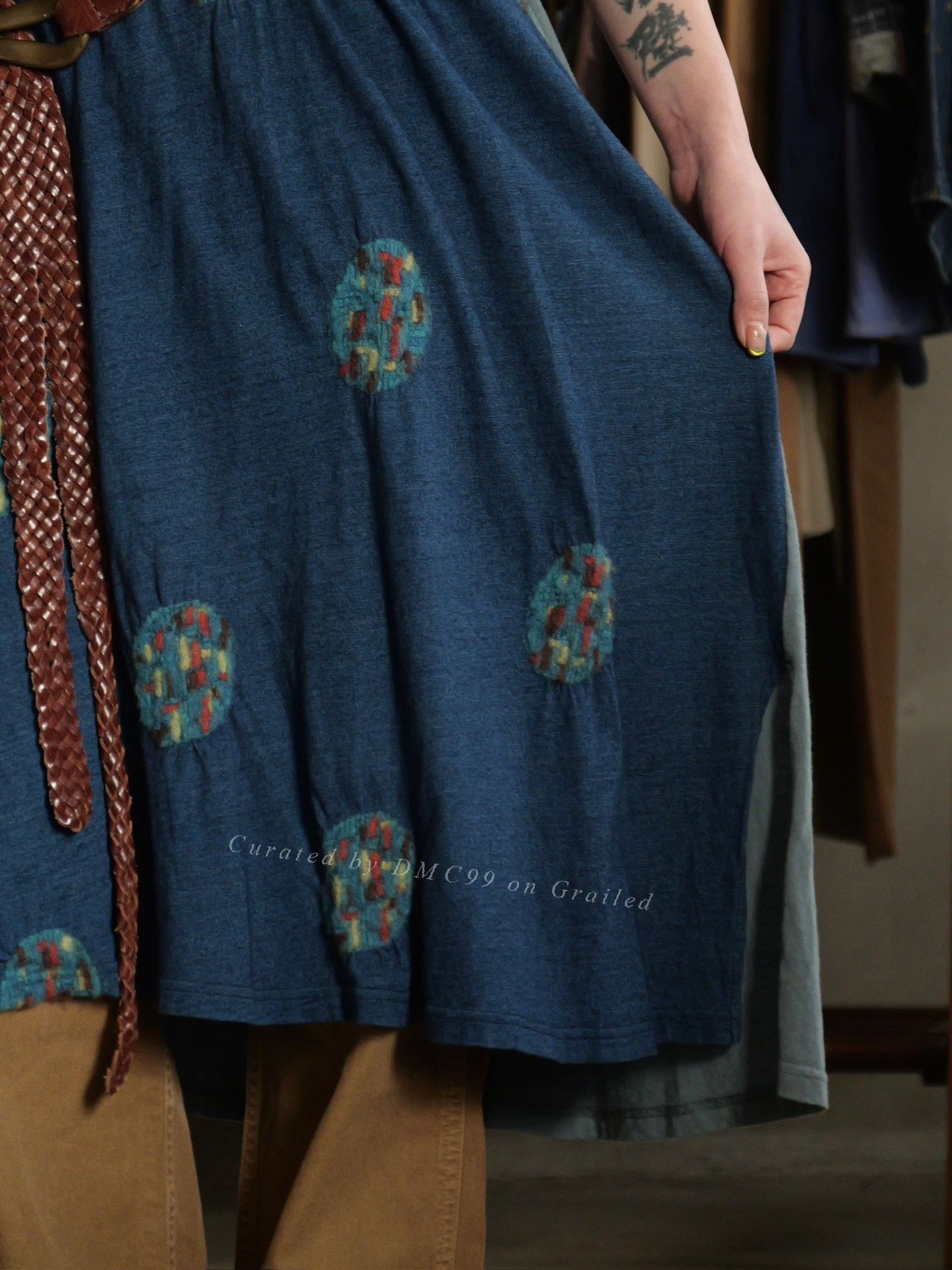 Kapital Kapital Indigo Wool Polka Dot 3/4 Sleeve Dress Size S / US 4 / IT 40 - 3 Thumbnail