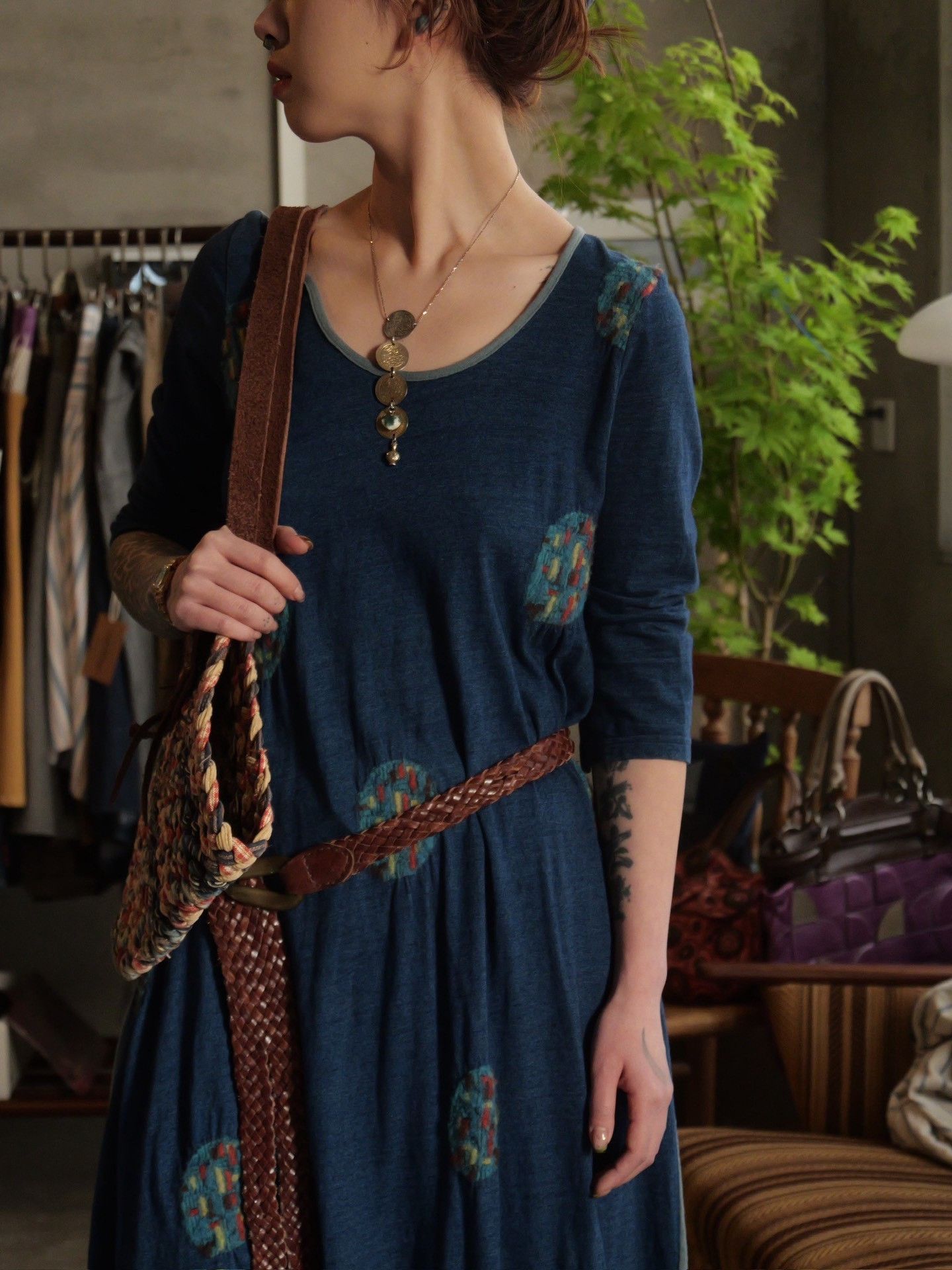 Kapital Kapital Indigo Wool Polka Dot 3/4 Sleeve Dress Size S / US 4 / IT 40 - 9 Thumbnail