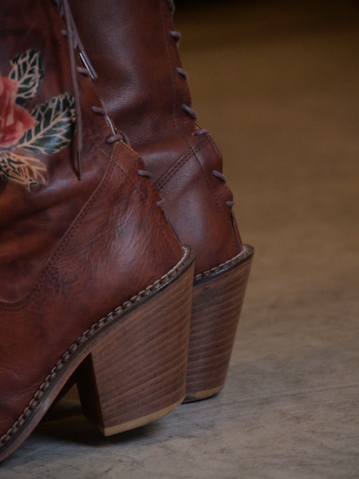 New Rock Ozone Rock Tassel Floral Leather Boots Size US 6 / IT 36 - 9 Thumbnail