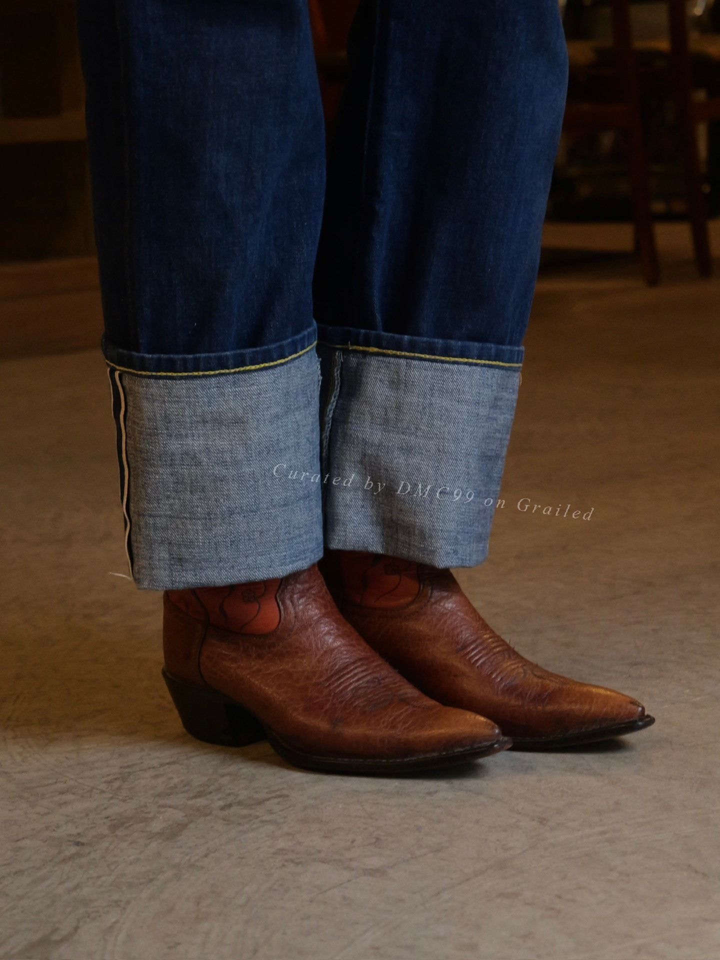 Tony Lama Tony Lama High-Top Carved Cowboy Boots Size US 6 / IT 36 - 2 Thumbnail