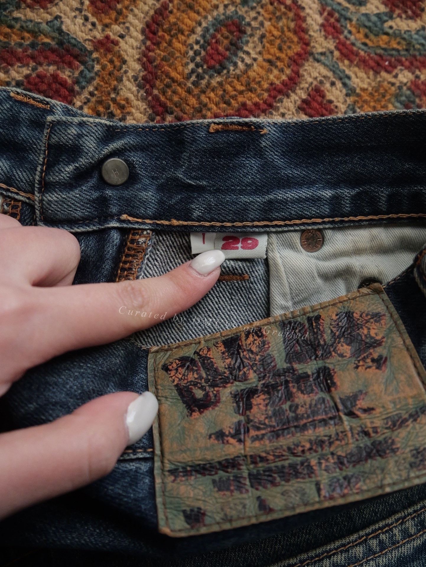 Blue Blue Japan Blue Blue Japan Distressed Patchwork Straight Jeans Size US 29 - 9 Thumbnail