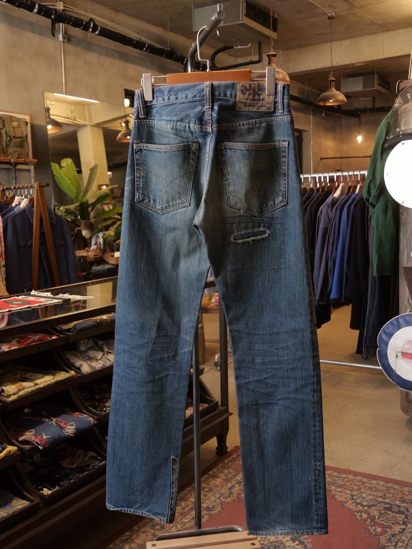 Blue Blue Japan Blue Blue Japan Distressed Patchwork Straight Jeans Size US 29 - 6 Thumbnail