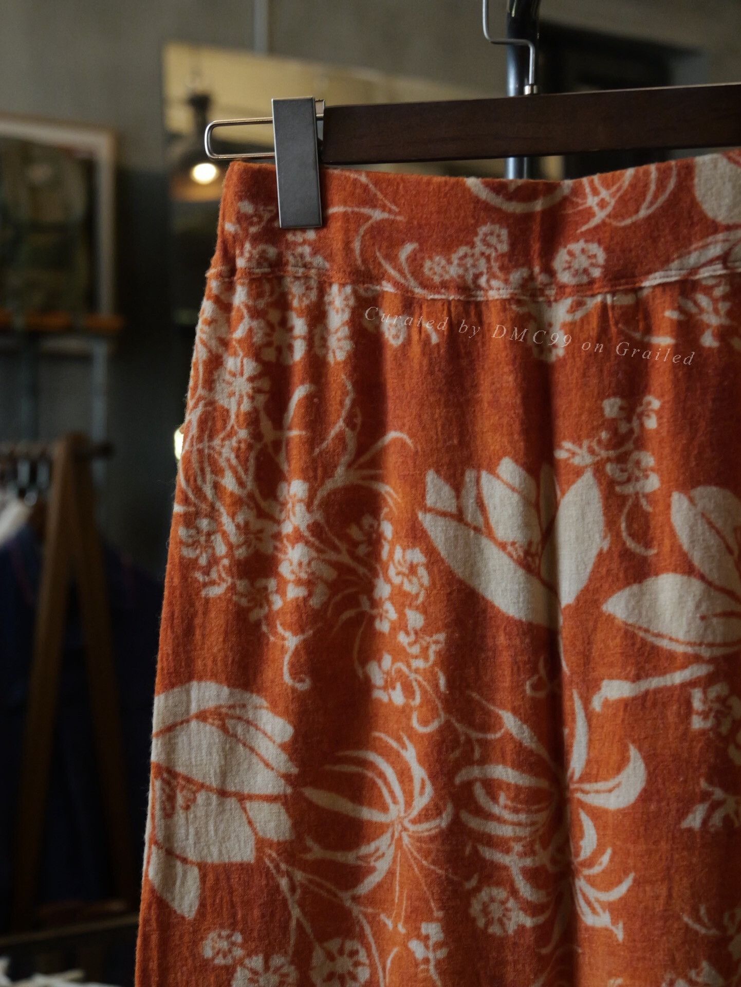 45rpm 45RPM Orange Floral Wool Skirt Size 29" - 3 Thumbnail