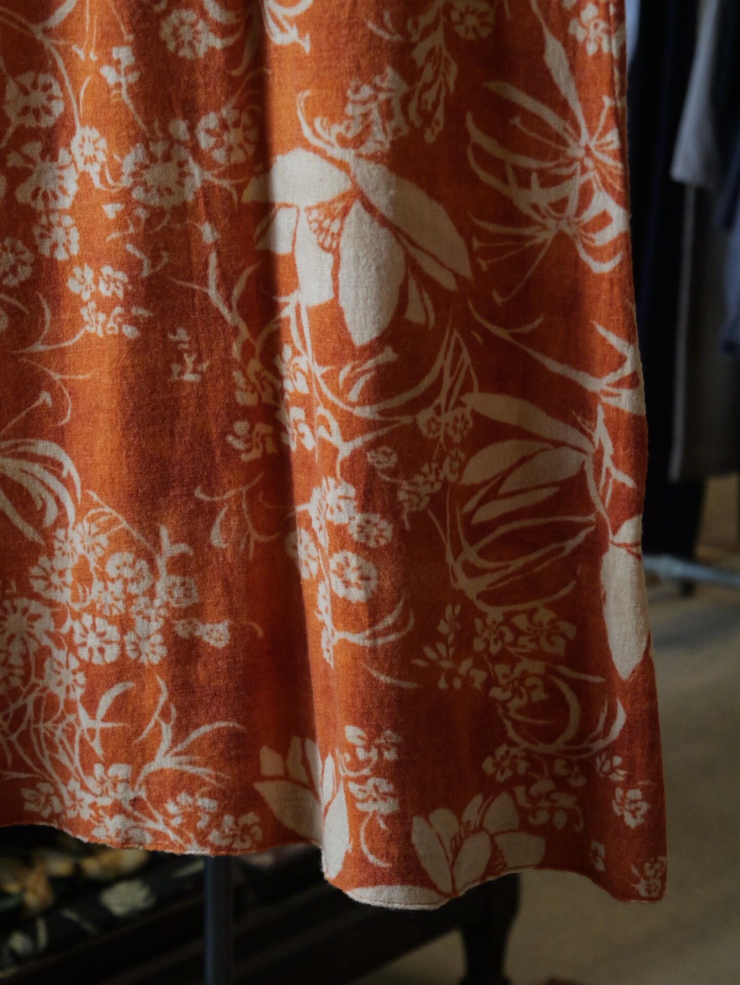 45rpm 45RPM Orange Floral Wool Skirt Size 29" - 2 Thumbnail