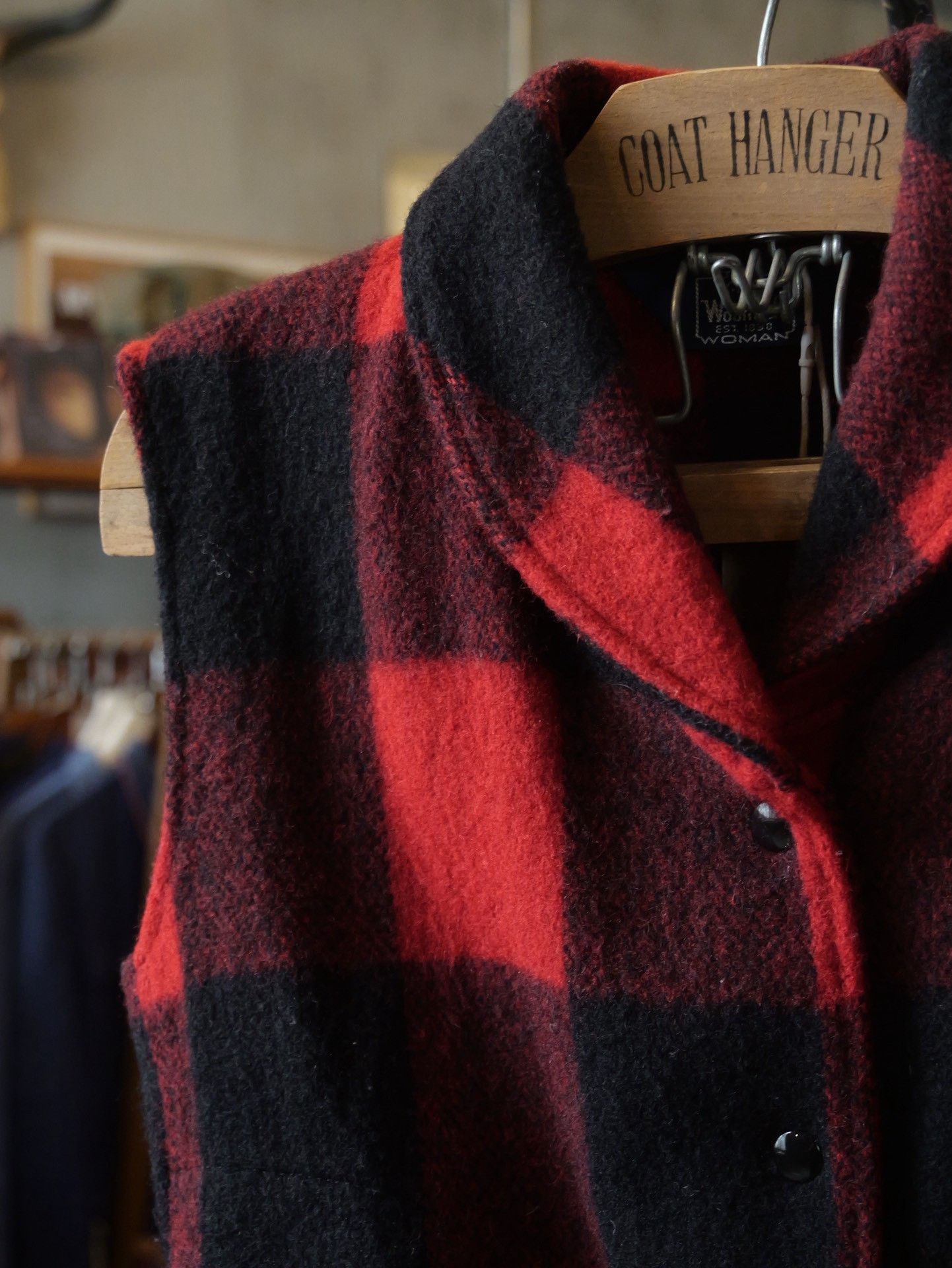 Woolrich Woolen Mills Woolrich 1980s Shawl Collar Plaid Wool Vest Size US M / EU 48-50 / 2 - 2 Thumbnail