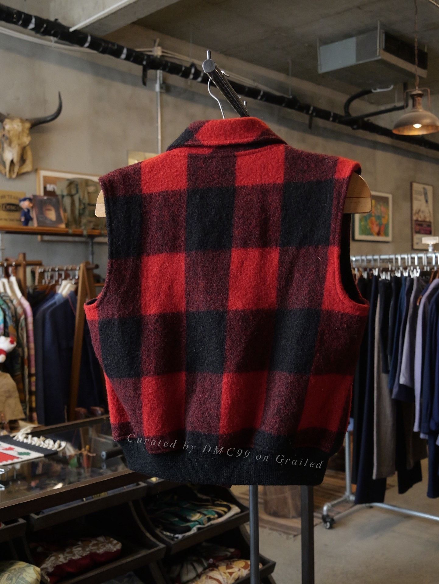 Woolrich Woolen Mills Woolrich 1980s Shawl Collar Plaid Wool Vest Size US M / EU 48-50 / 2 - 5 Thumbnail