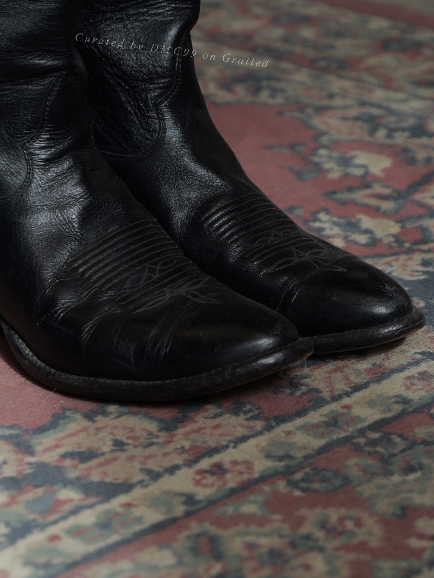 Tony Lama Tony Lama Black Leather Cowboy Boots Size US 7.5 / EU 40-41 - 2 Thumbnail