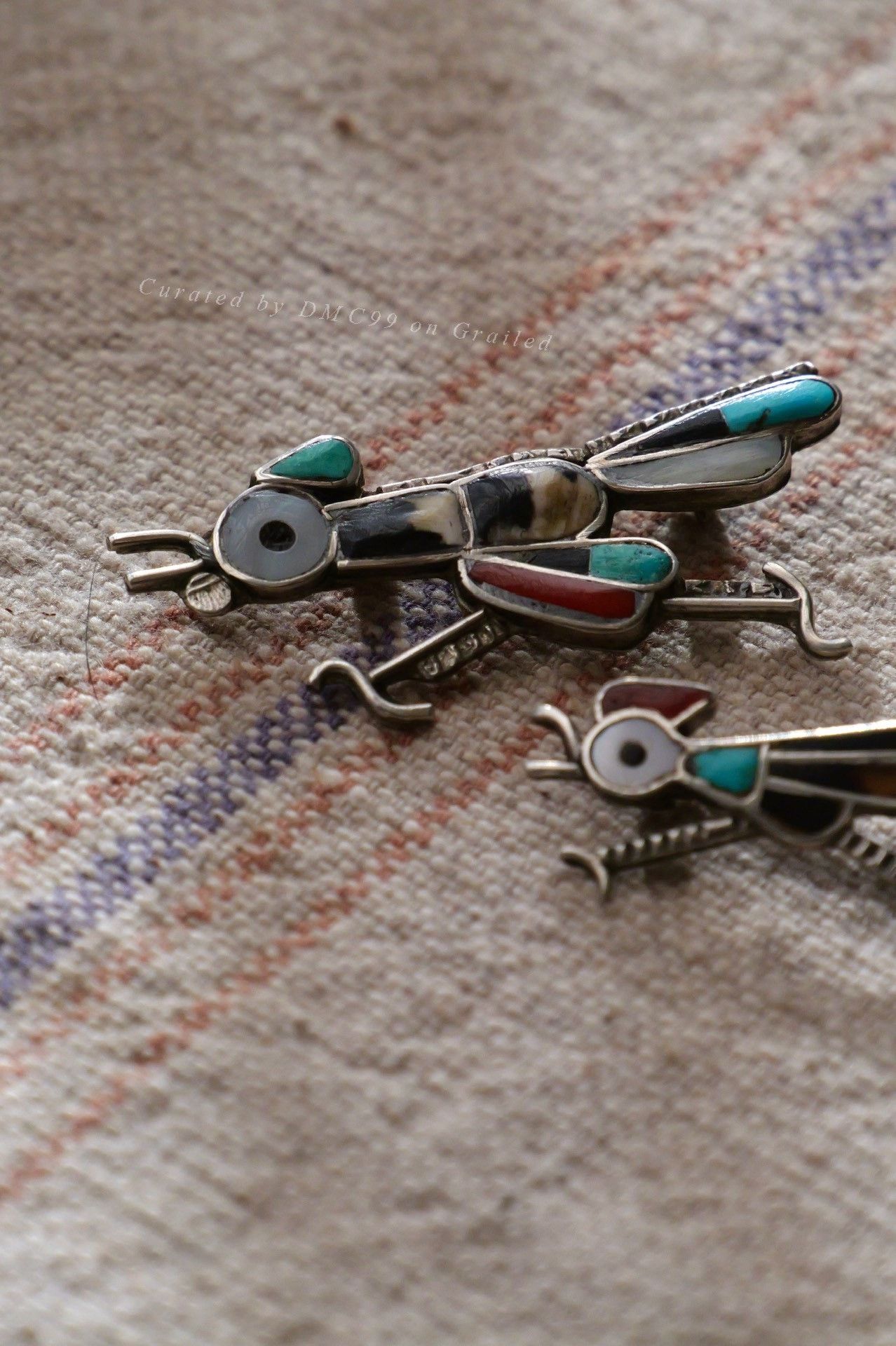 Vintage 1950s-60s Zuni Roadrunner Silver Pin Size ONE SIZE - 6 Thumbnail
