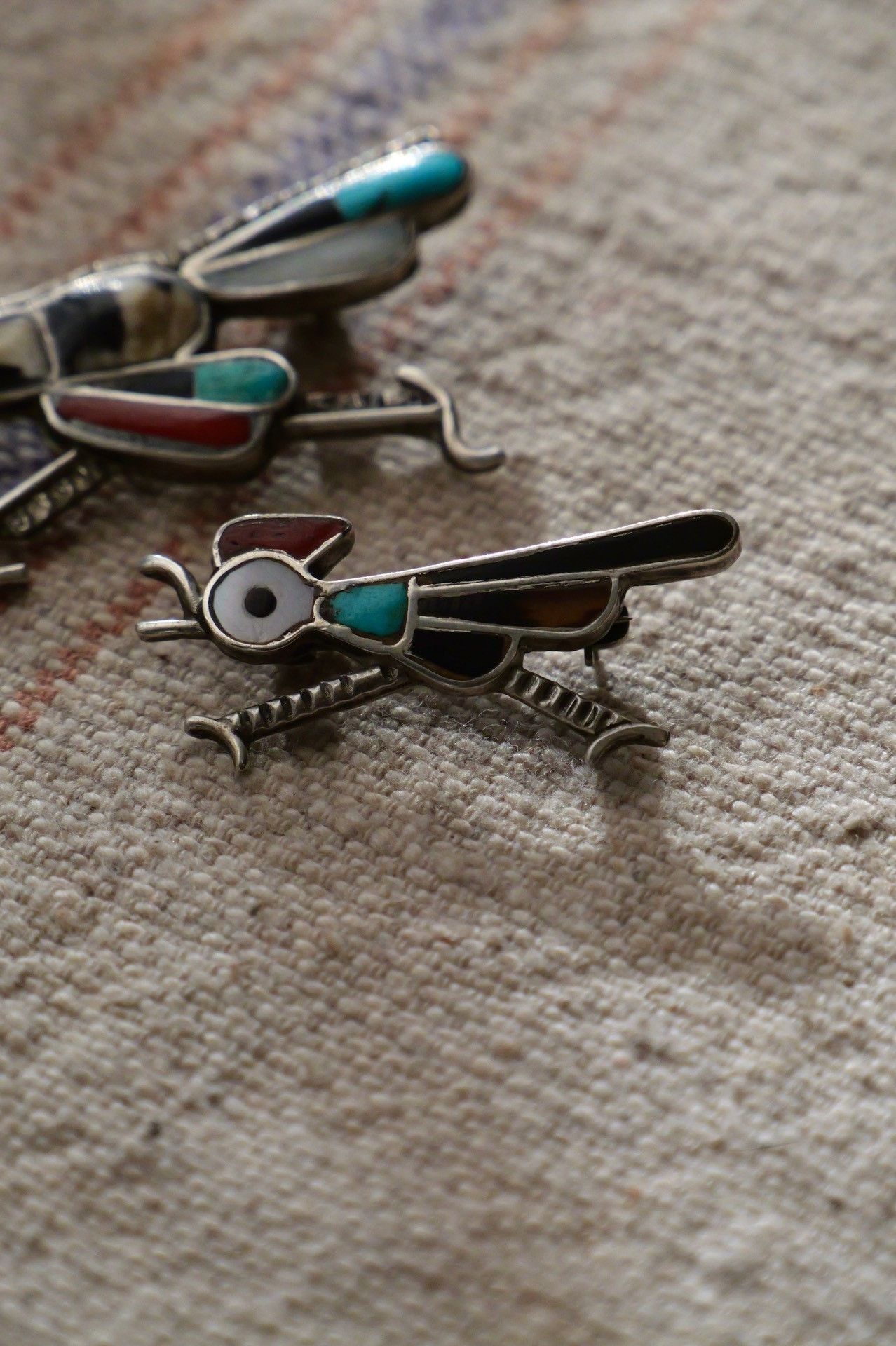 Vintage 1950s-60s Zuni Roadrunner Silver Pin Size ONE SIZE - 5 Thumbnail
