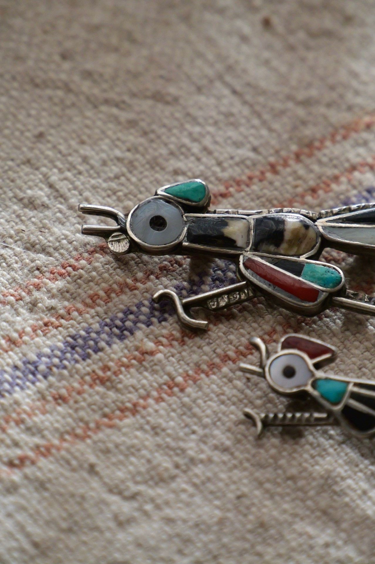 Vintage 1950s-60s Zuni Roadrunner Silver Pin Size ONE SIZE - 7 Thumbnail
