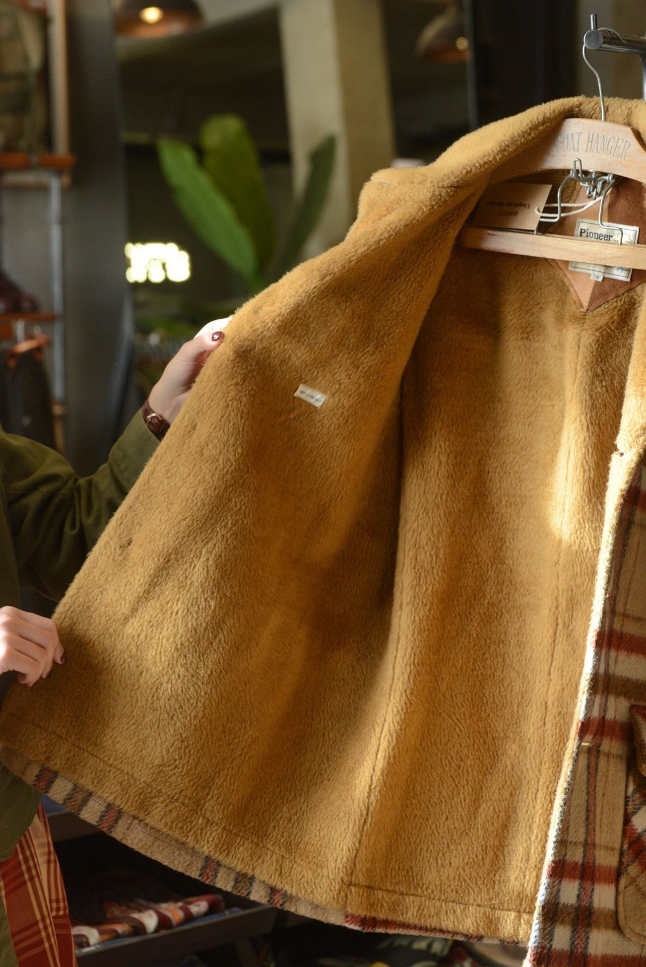 Rockmount Ranch Wear Pioneer Wear 1980s Shearling Plaid Coat Size US XS / EU 42 / 0 - 8 Thumbnail