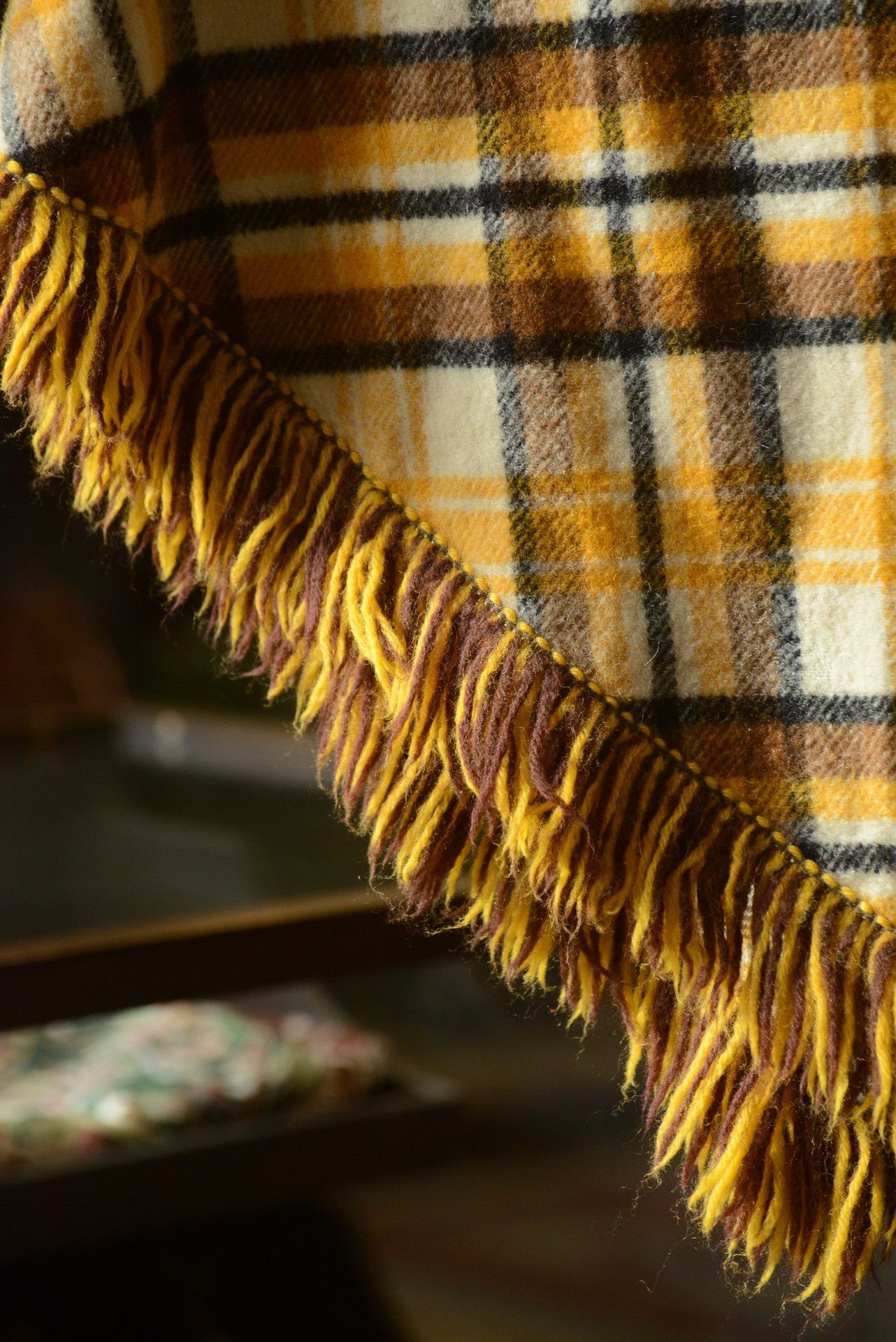 Rockmount Ranch Wear Pioneer Wear 1970s Plaid Fringe Shawl Size ONE SIZE - 7 Thumbnail