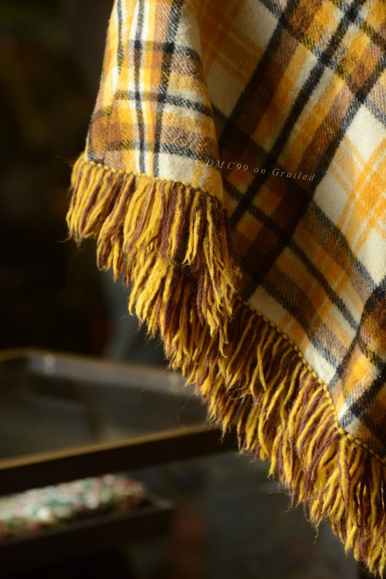 Rockmount Ranch Wear Pioneer Wear 1970s Plaid Fringe Shawl Size ONE SIZE - 2 Thumbnail