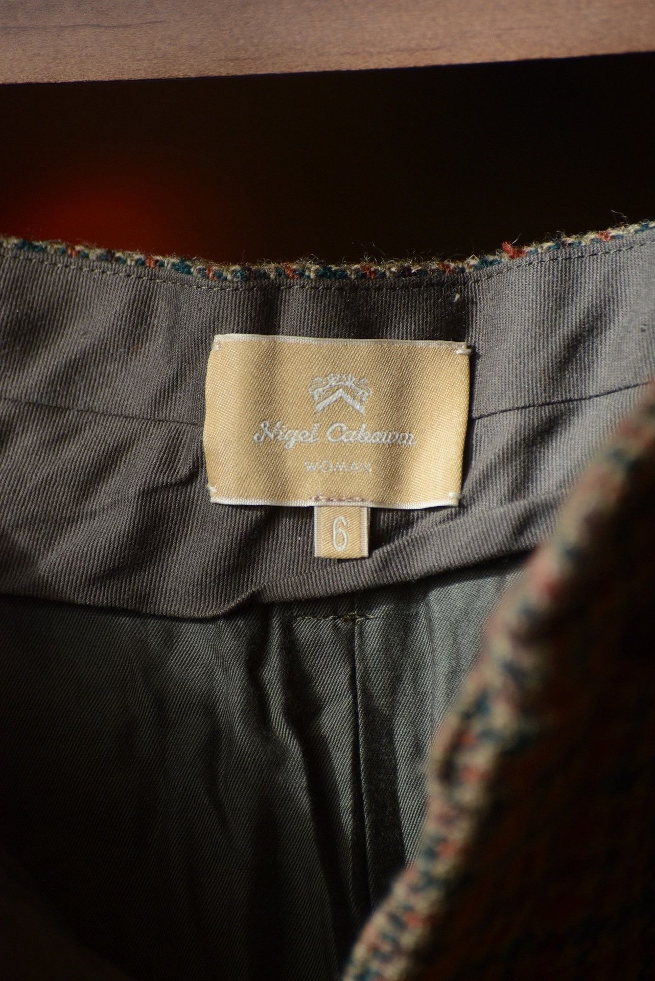 Nigel Cabourn Nigel Cabourn Woman Houndstooth Straight Skirt Size 35" - 9 Thumbnail