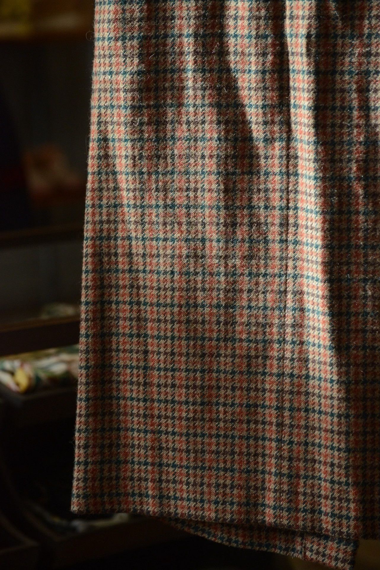 Nigel Cabourn Nigel Cabourn Woman Houndstooth Straight Skirt Size 35" - 3 Thumbnail
