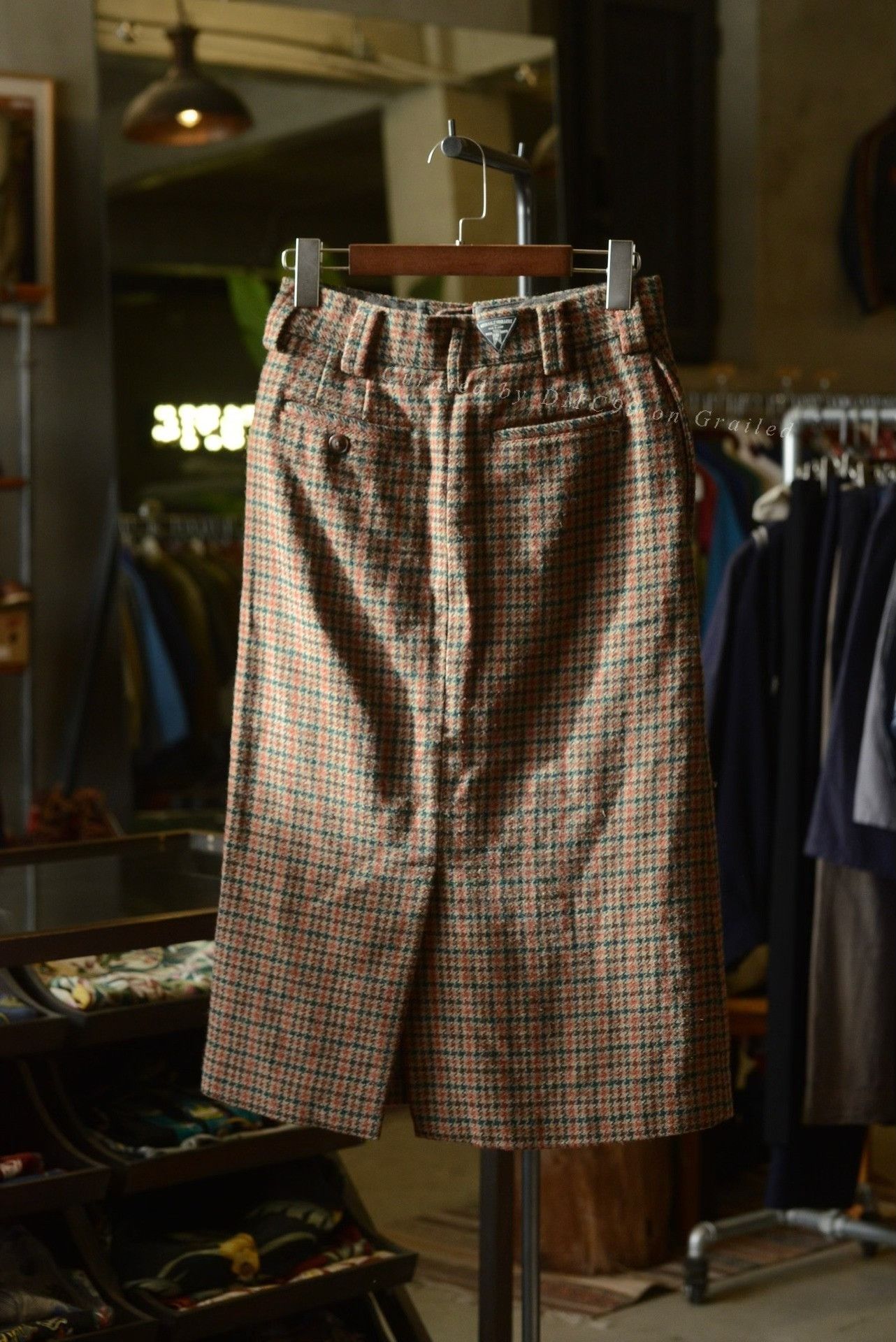 Nigel Cabourn Nigel Cabourn Woman Houndstooth Straight Skirt Size 35" - 4 Thumbnail