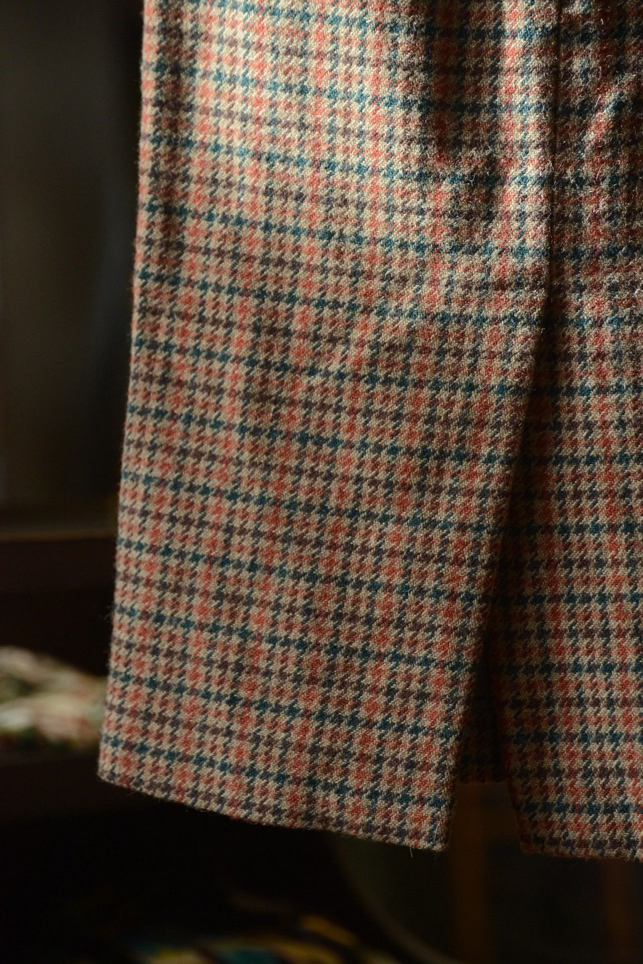 Nigel Cabourn Nigel Cabourn Woman Houndstooth Straight Skirt Size 35" - 7 Thumbnail