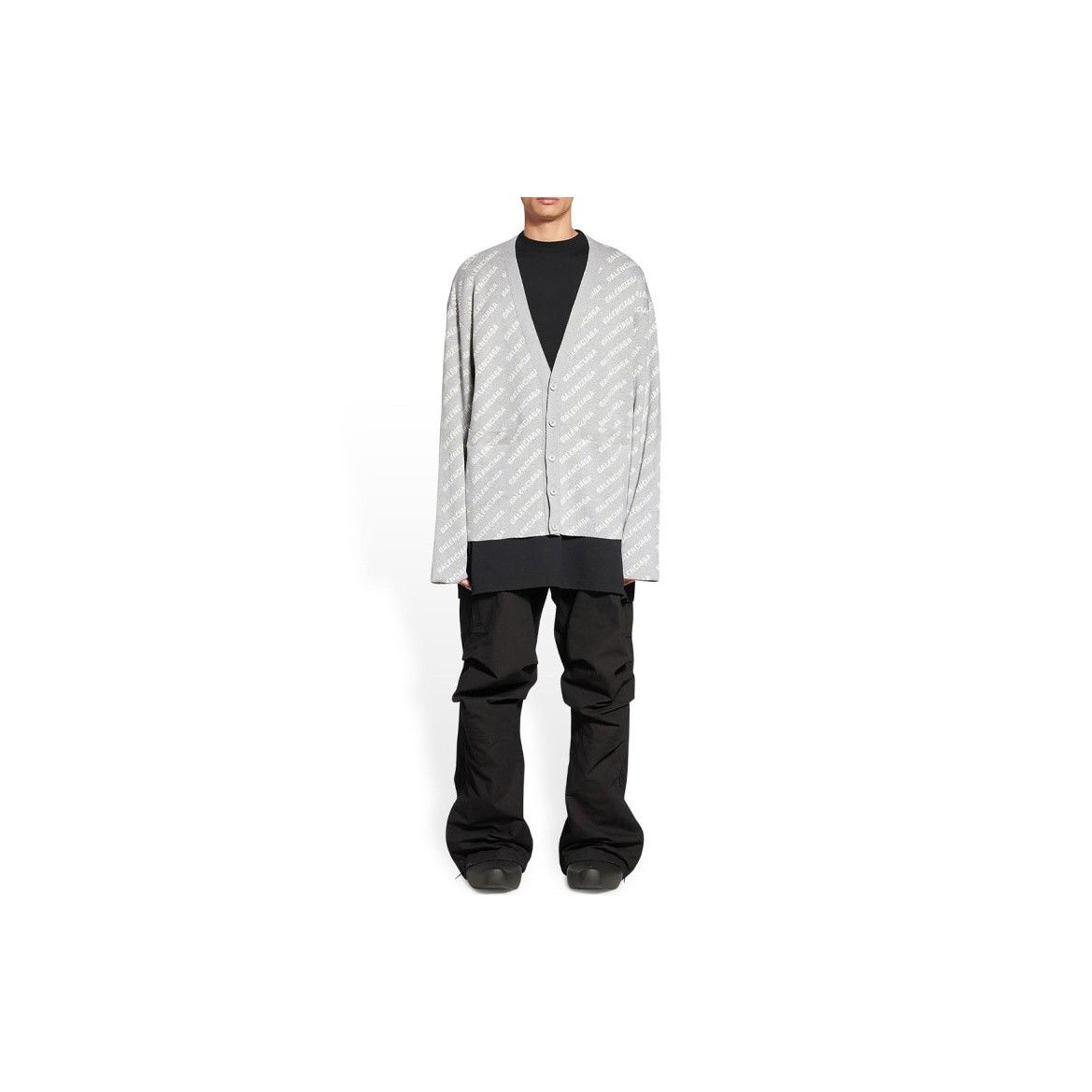 Balenciaga Balenciaga All-Over Logo Cardigan Size L Size US L / EU 52-54 / 3 - 6 Thumbnail