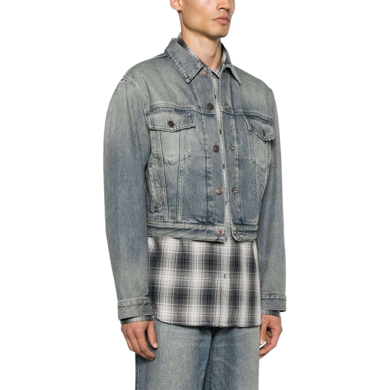 Balenciaga Balenciaga Crown Logo Denim Jacket Size M Size US M / EU 48-50 / 2 - 9 Thumbnail