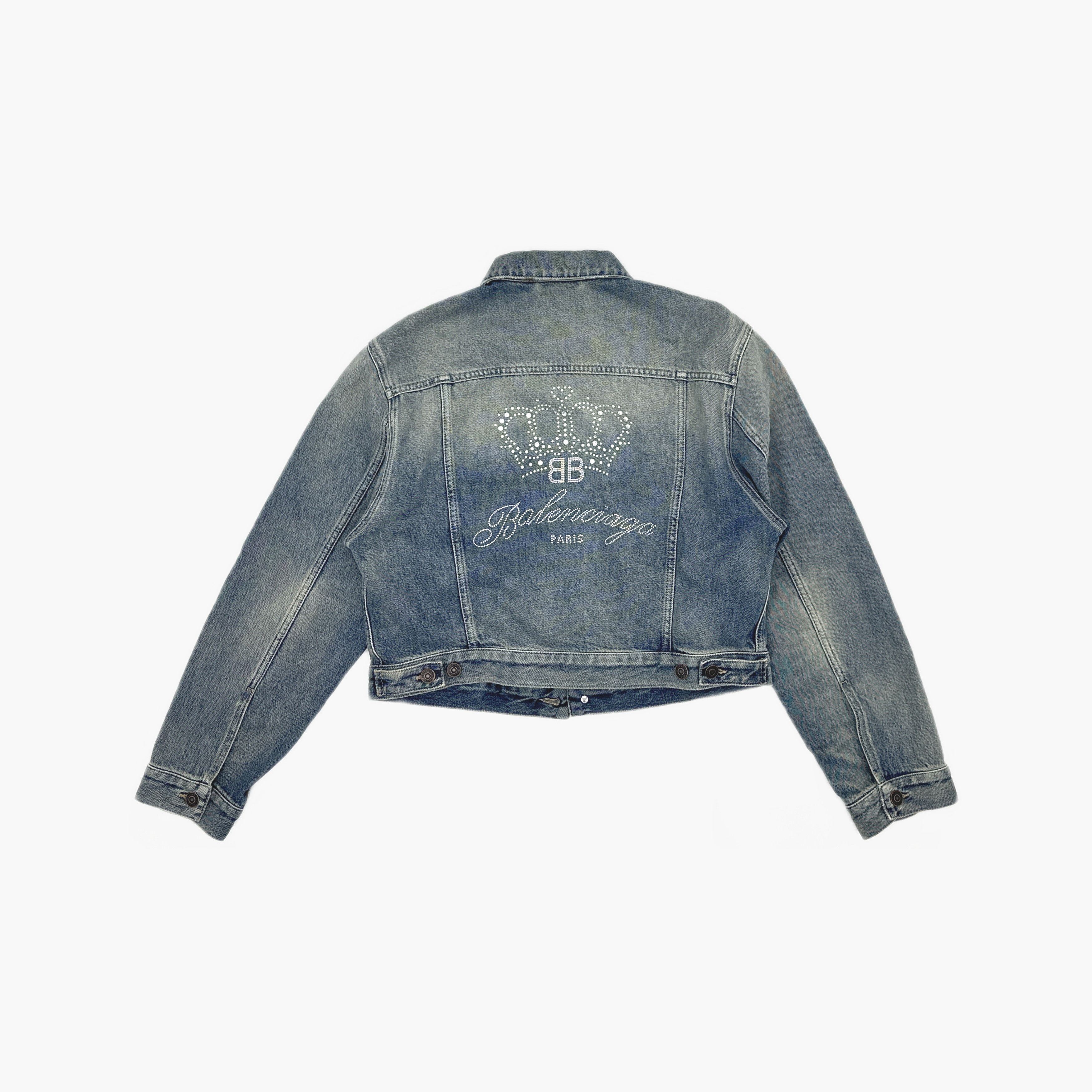 Balenciaga Balenciaga Crown Logo Denim Jacket Size M Size US M / EU 48-50 / 2 - 2 Thumbnail