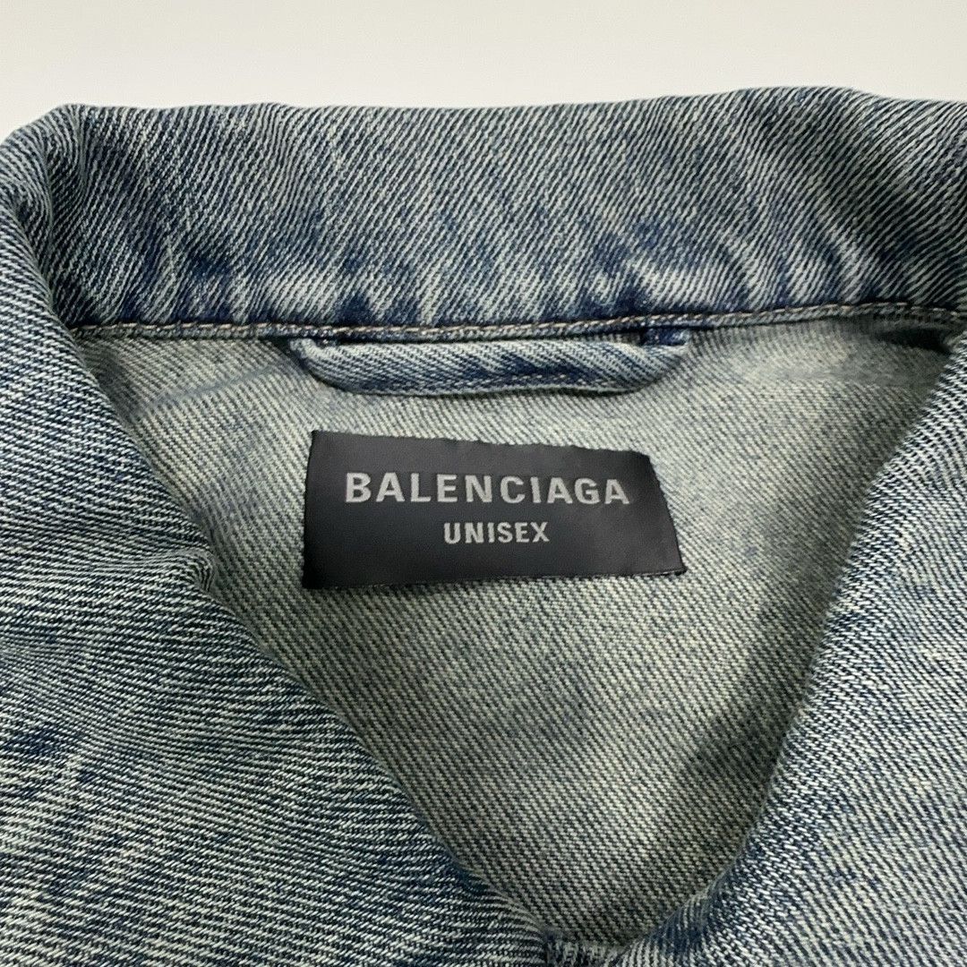 Balenciaga Balenciaga Crown Logo Denim Jacket Size M Size US M / EU 48-50 / 2 - 6 Thumbnail