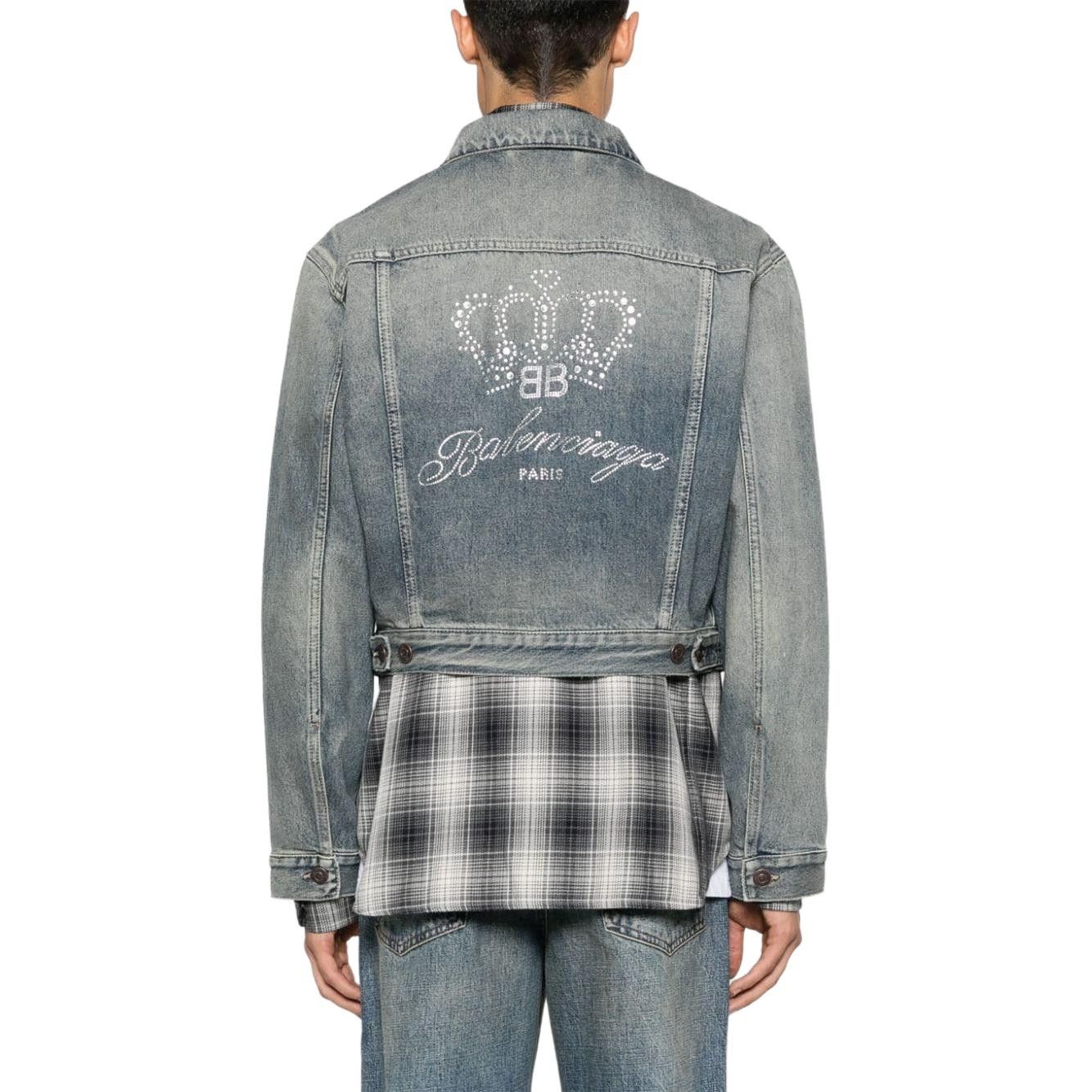 Balenciaga Balenciaga Crown Logo Denim Jacket Size M Size US M / EU 48-50 / 2 - 8 Thumbnail