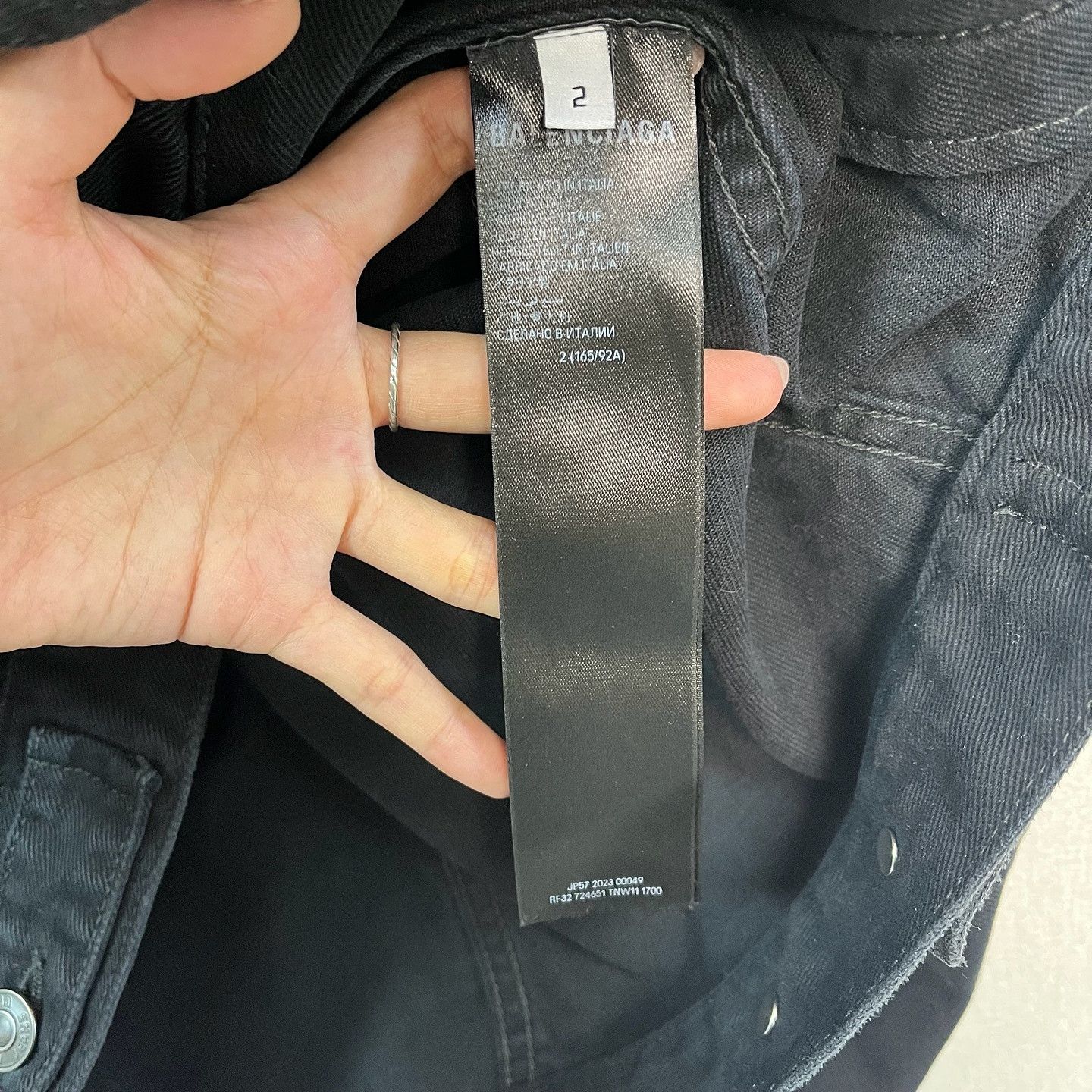 Balenciaga Balenciaga Tape Logo Denim Jacket Size M Size US M / EU 48-50 / 2 - 4 Thumbnail