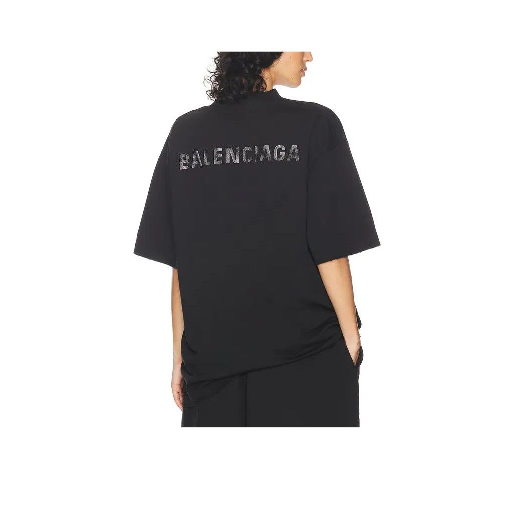 Balenciaga Balenciaga Rhinestone Logo T-Shirt Size XS Size XS / US 0-2 / IT 36-38 - 6 Thumbnail