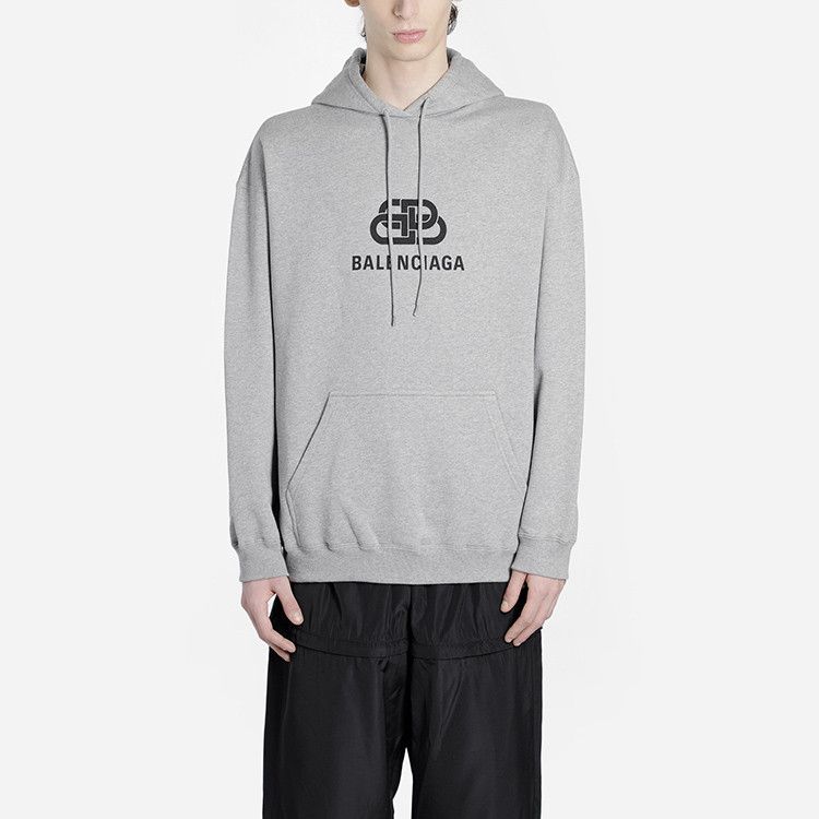 Balenciaga Balenciaga Logo Hoodie Gray Size L Size US L / EU 52-54 / 3 - 7 Thumbnail