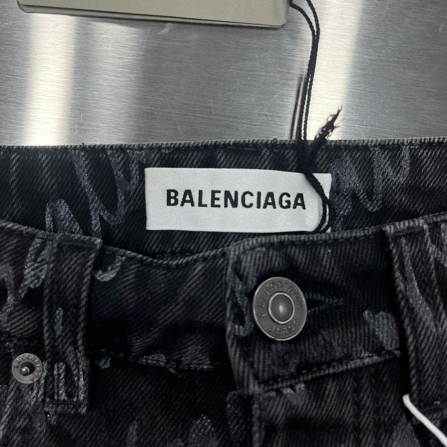 Balenciaga Balenciaga Logo Print Denim Mini Skirt Size 34 Size 25" / US 0 / IT 36 - 3 Thumbnail