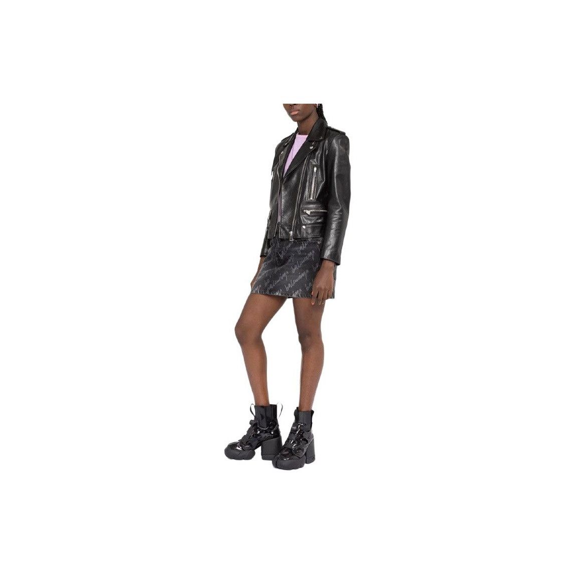 Balenciaga Balenciaga Logo Print Denim Mini Skirt Size 34 Size 25" / US 0 / IT 36 - 8 Thumbnail