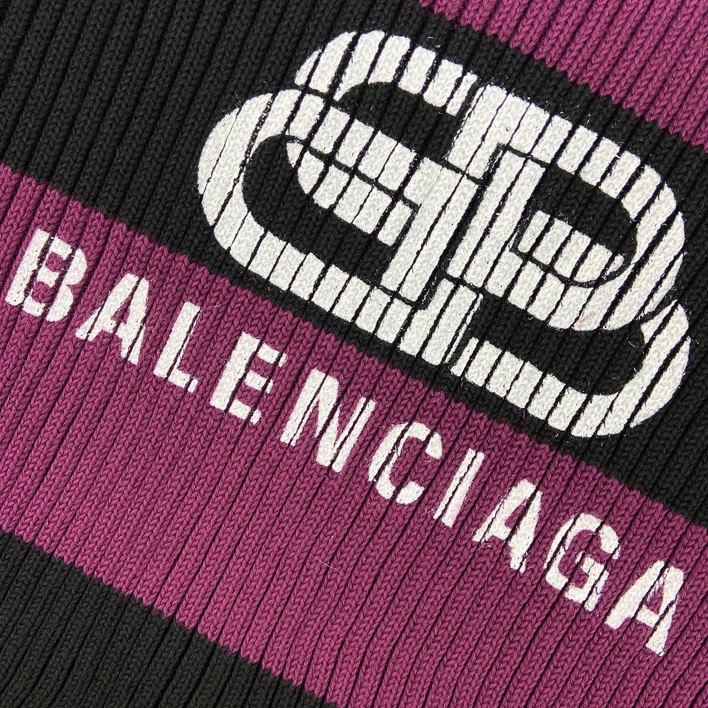 Balenciaga Balenciaga Logo Stripe Knit Sweater Size M Size US M / EU 48-50 / 2 - 7 Thumbnail