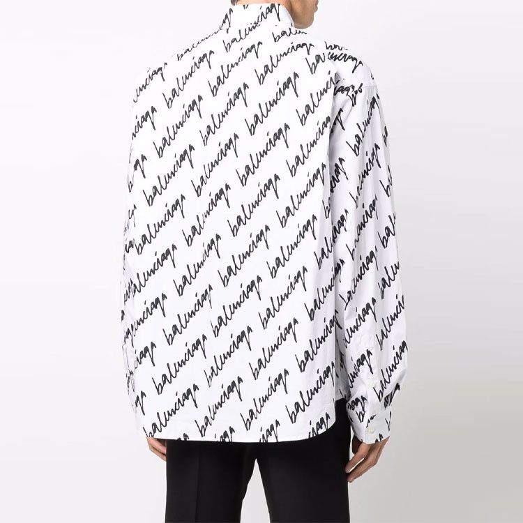 Balenciaga Balenciaga Logo Print Button Up Shirt Size 37 Size US S / EU 44-46 / 1 - 9 Thumbnail