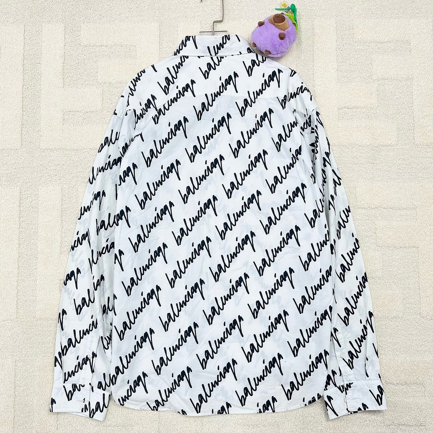 Balenciaga Balenciaga Logo Print Button Up Shirt Size 37 Size US S / EU 44-46 / 1 - 2 Thumbnail