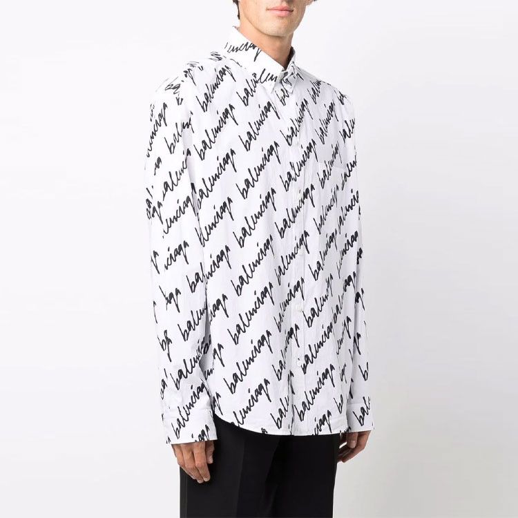 Balenciaga Balenciaga Logo Print Button Up Shirt Size 37 Size US S / EU 44-46 / 1 - 6 Thumbnail
