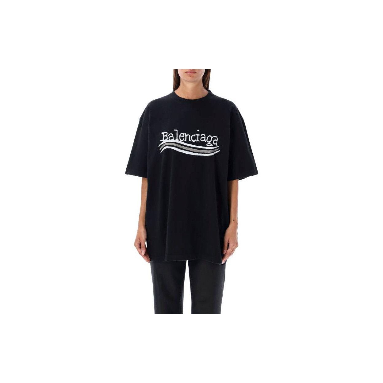 Balenciaga Balenciaga Wave Logo T-Shirt XS Size XS / US 0-2 / IT 36-38 - 9 Thumbnail