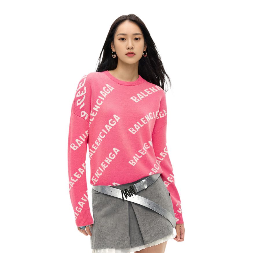 Balenciaga Balenciaga All Over Logo Wool Sweater M Size M / US 6-8 / IT 42-44 - 7 Thumbnail