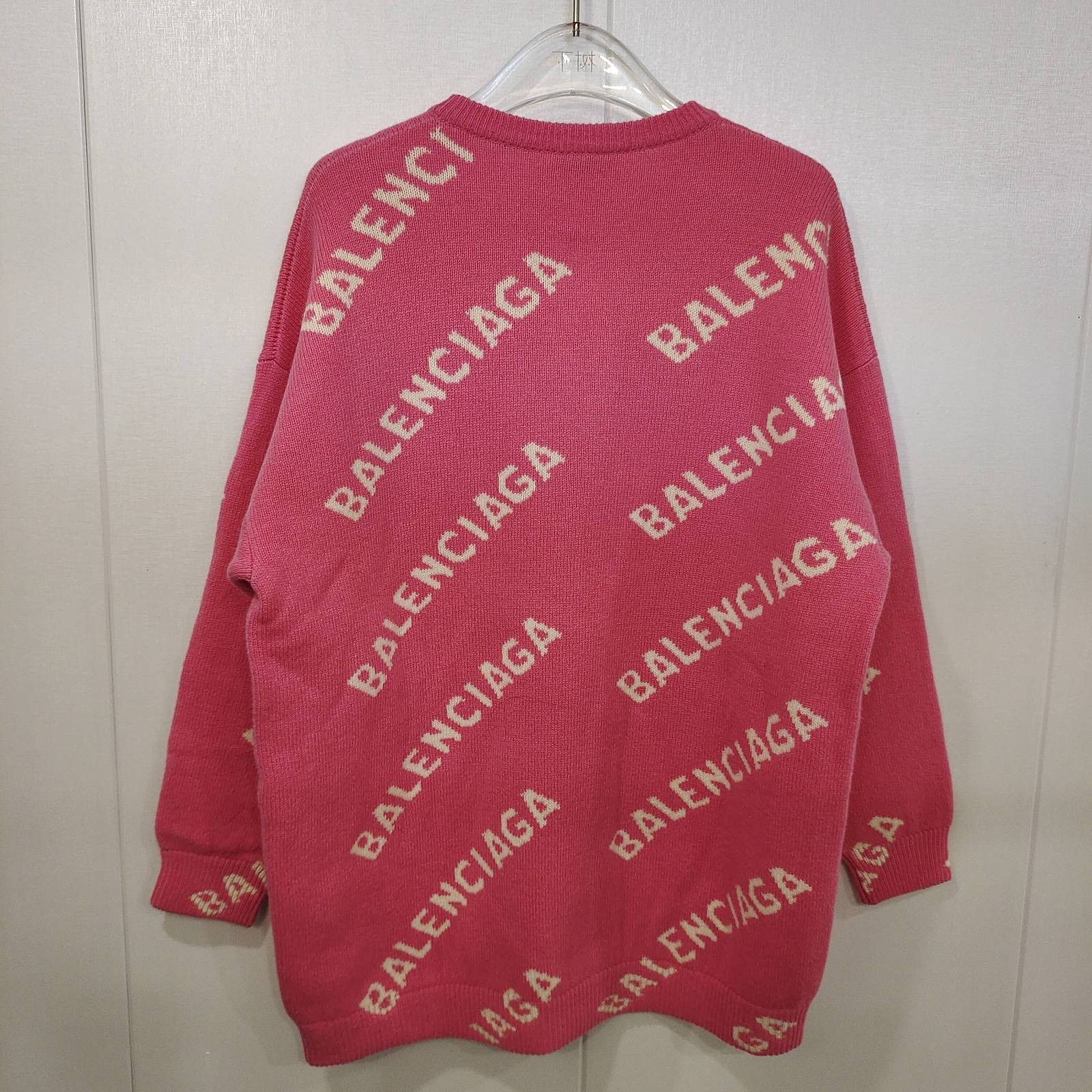 Balenciaga Balenciaga All Over Logo Wool Sweater M Size M / US 6-8 / IT 42-44 - 2 Thumbnail