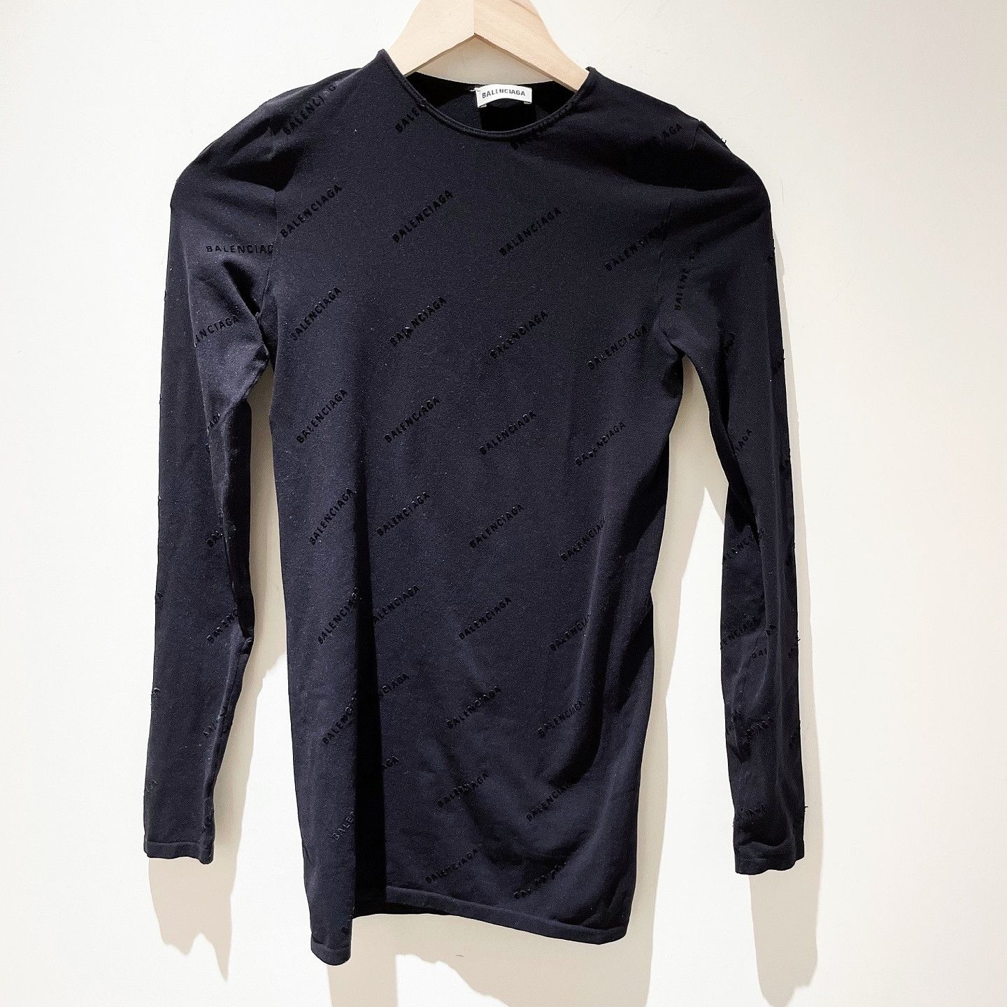 Balenciaga Balenciaga Flocked Logo Long Sleeve Tee M Size M / US 6-8 / IT 42-44 - 5 Thumbnail