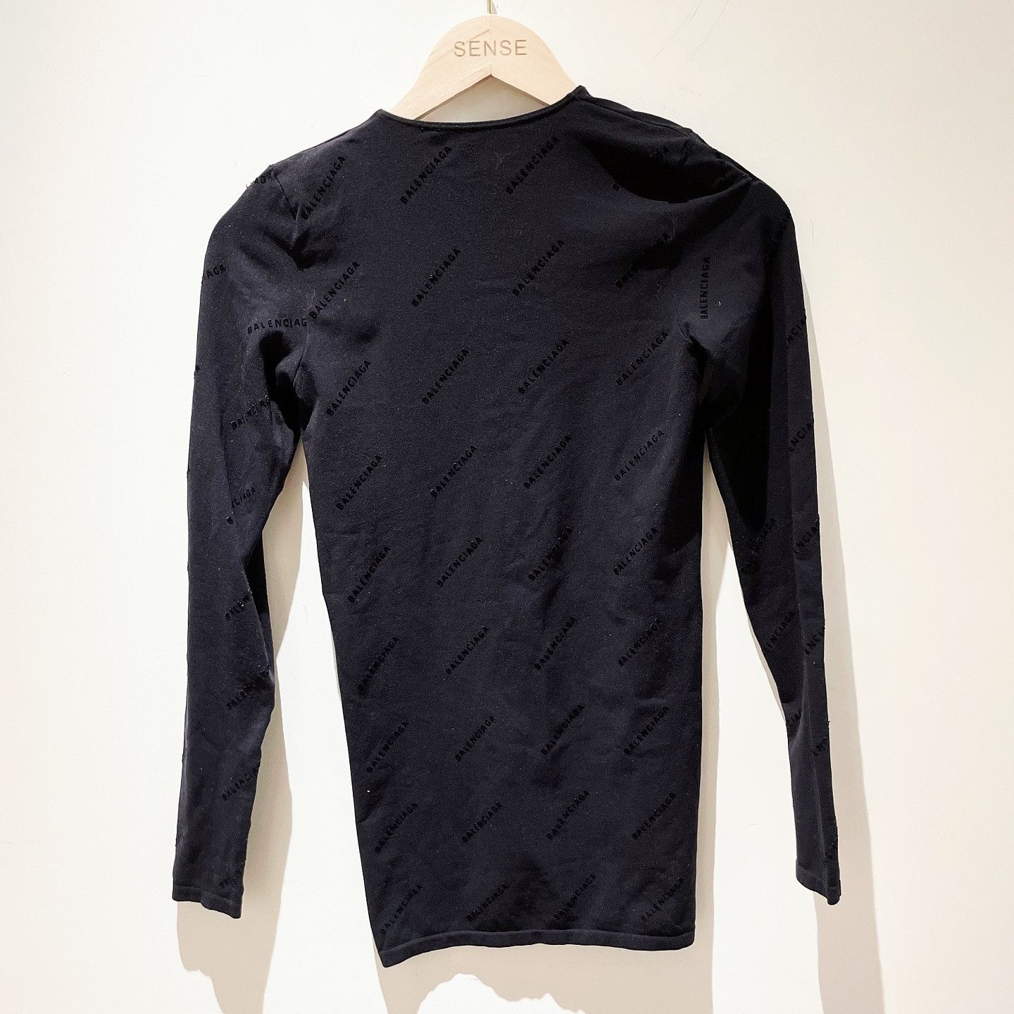 Balenciaga Balenciaga Flocked Logo Long Sleeve Tee M Size M / US 6-8 / IT 42-44 - 2 Thumbnail