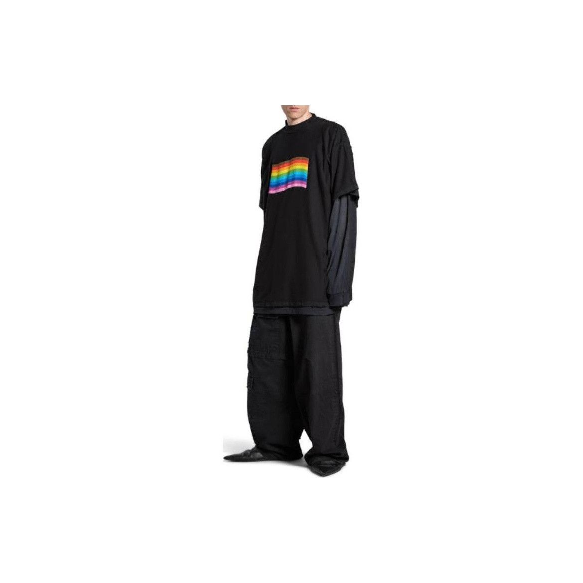 Balenciaga Balenciaga Rainbow Wave Logo T-Shirt Size M Size US M / EU 48-50 / 2 - 6 Thumbnail