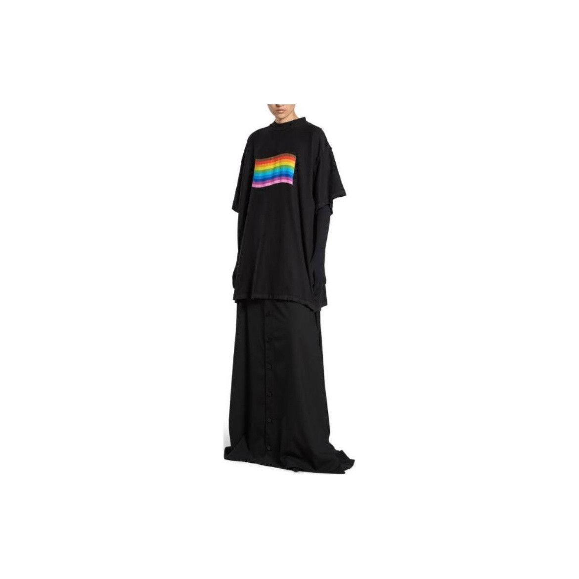Balenciaga Balenciaga Rainbow Wave Logo T-Shirt Size M Size US M / EU 48-50 / 2 - 7 Thumbnail