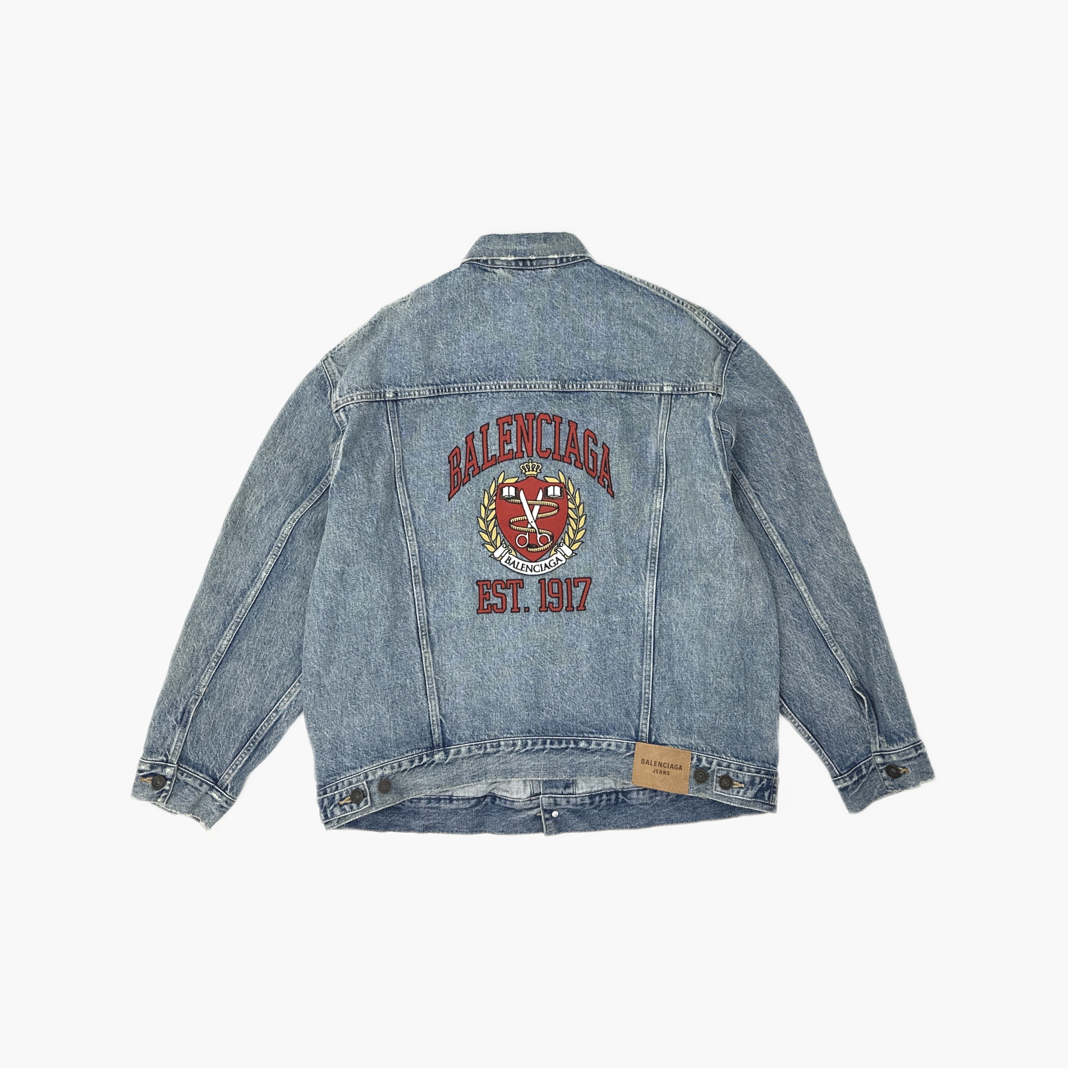 Balenciaga Balenciaga Crest Logo Denim Jacket Size M Size US M / EU 48-50 / 2 - 2 Thumbnail