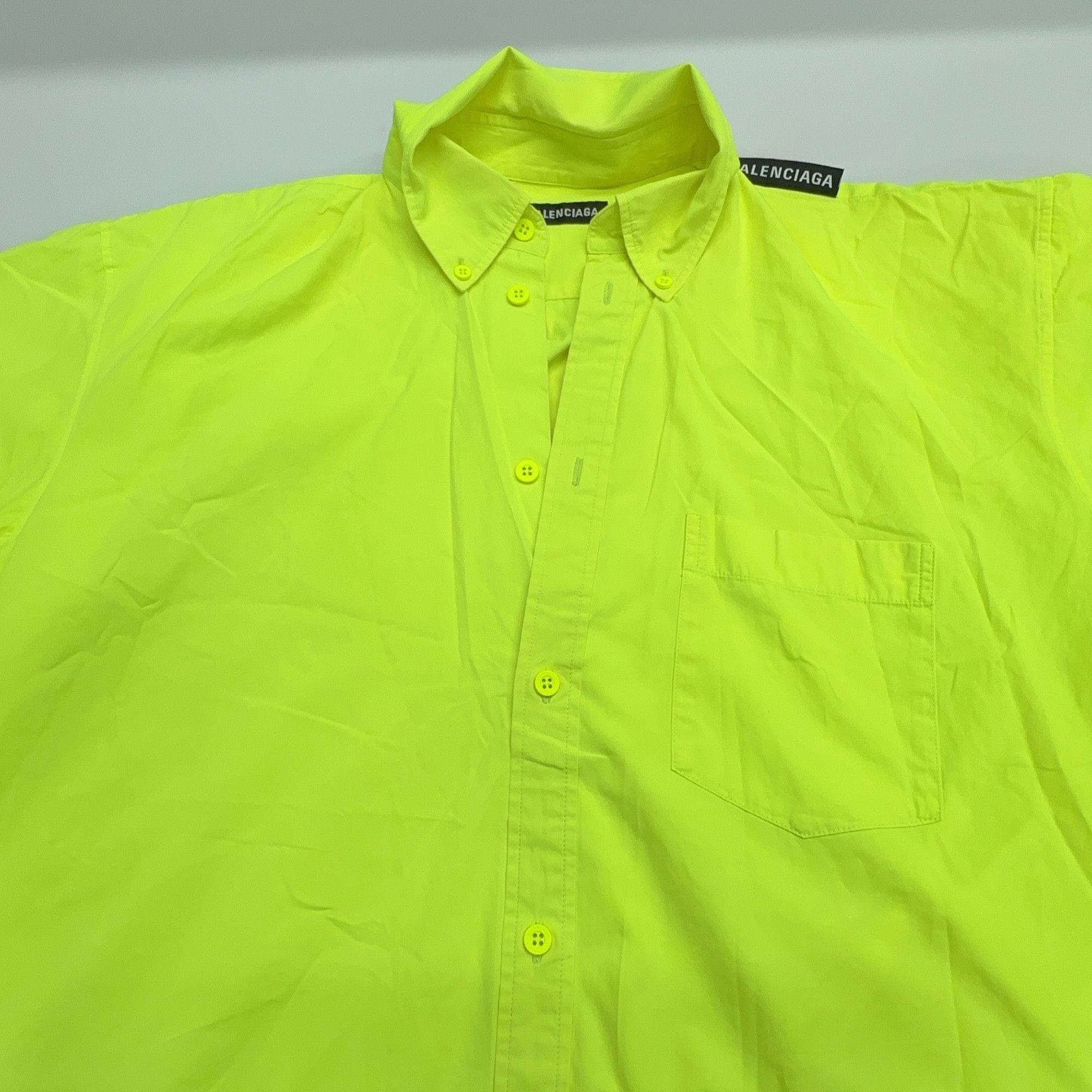 Balenciaga Balenciaga Neon Green Short Sleeve Shirt Size S Size US S / EU 44-46 / 1 - 8 Thumbnail