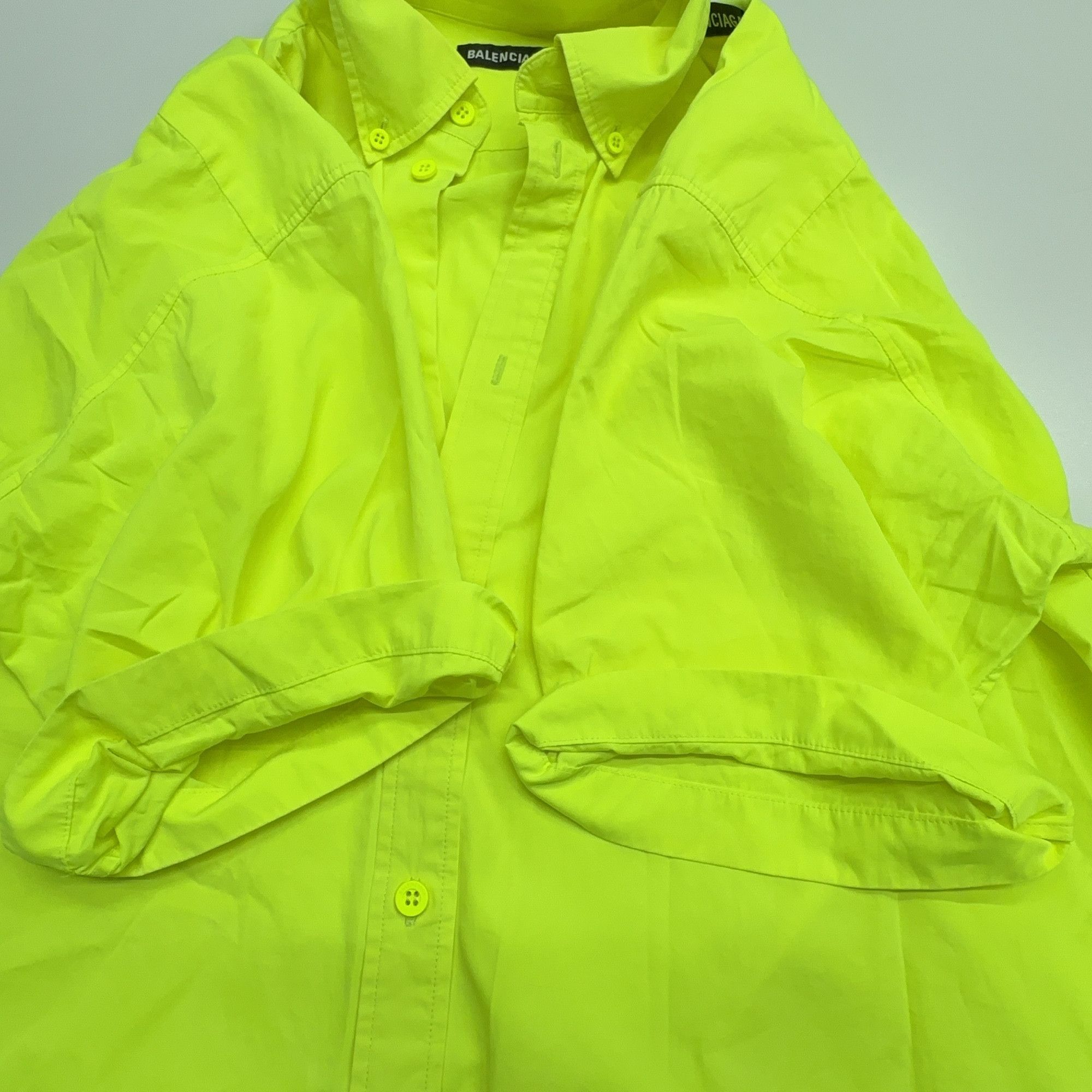 Balenciaga Balenciaga Neon Green Short Sleeve Shirt Size S Size US S / EU 44-46 / 1 - 7 Thumbnail