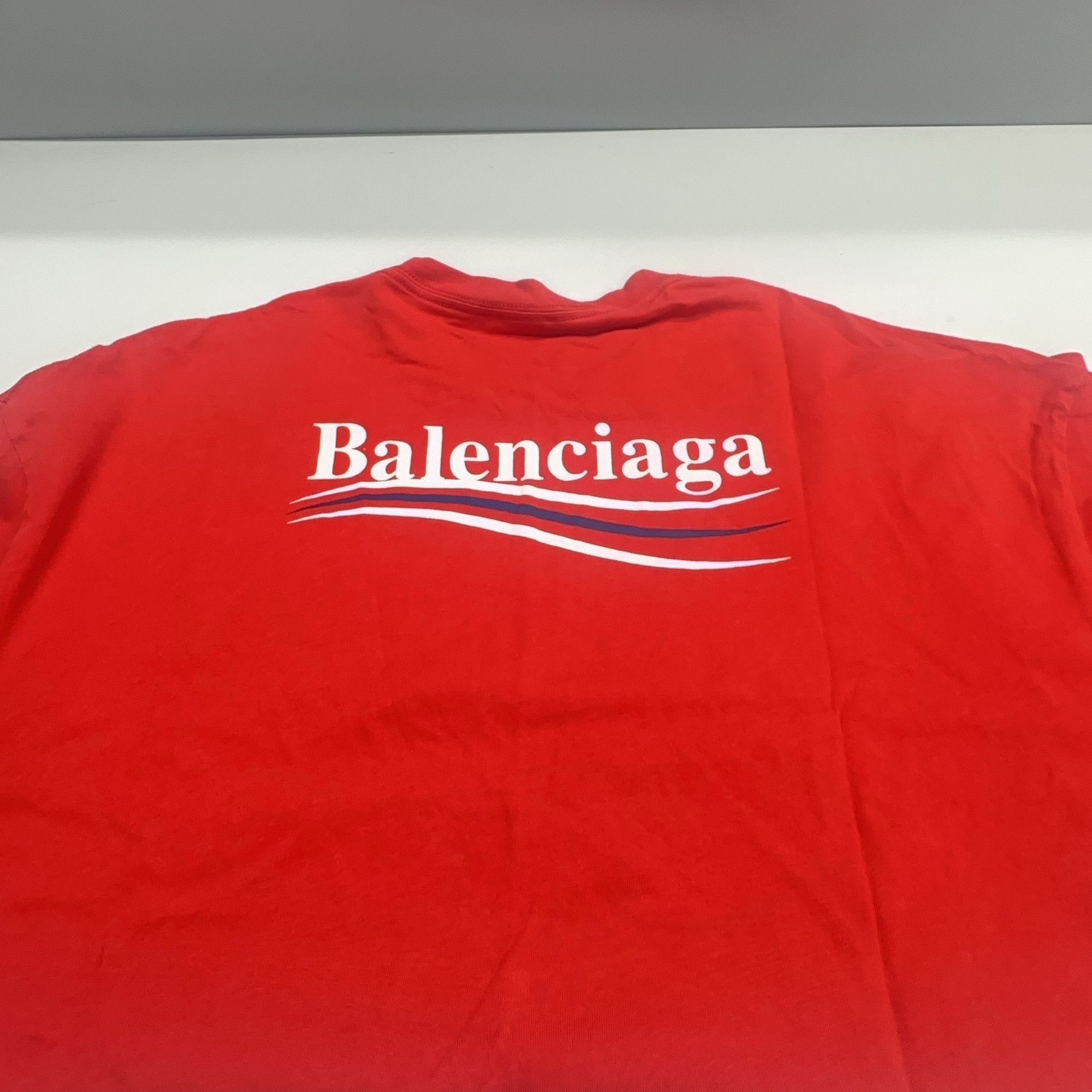 Balenciaga Balenciaga Wave Logo T-Shirt Red Size XS Size US XS / EU 42 / 0 - 12 Thumbnail