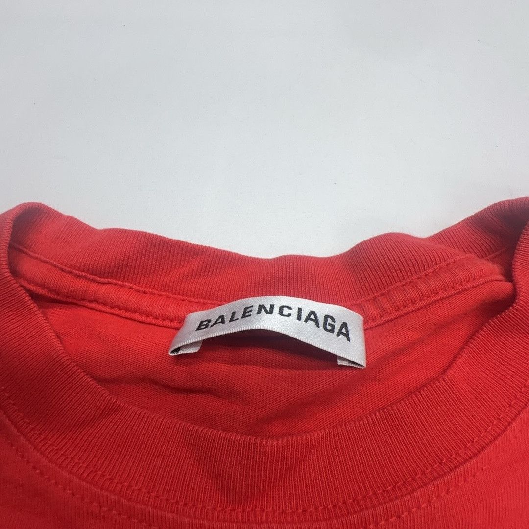 Balenciaga Balenciaga Wave Logo T-Shirt Red Size XS Size US XS / EU 42 / 0 - 3 Thumbnail