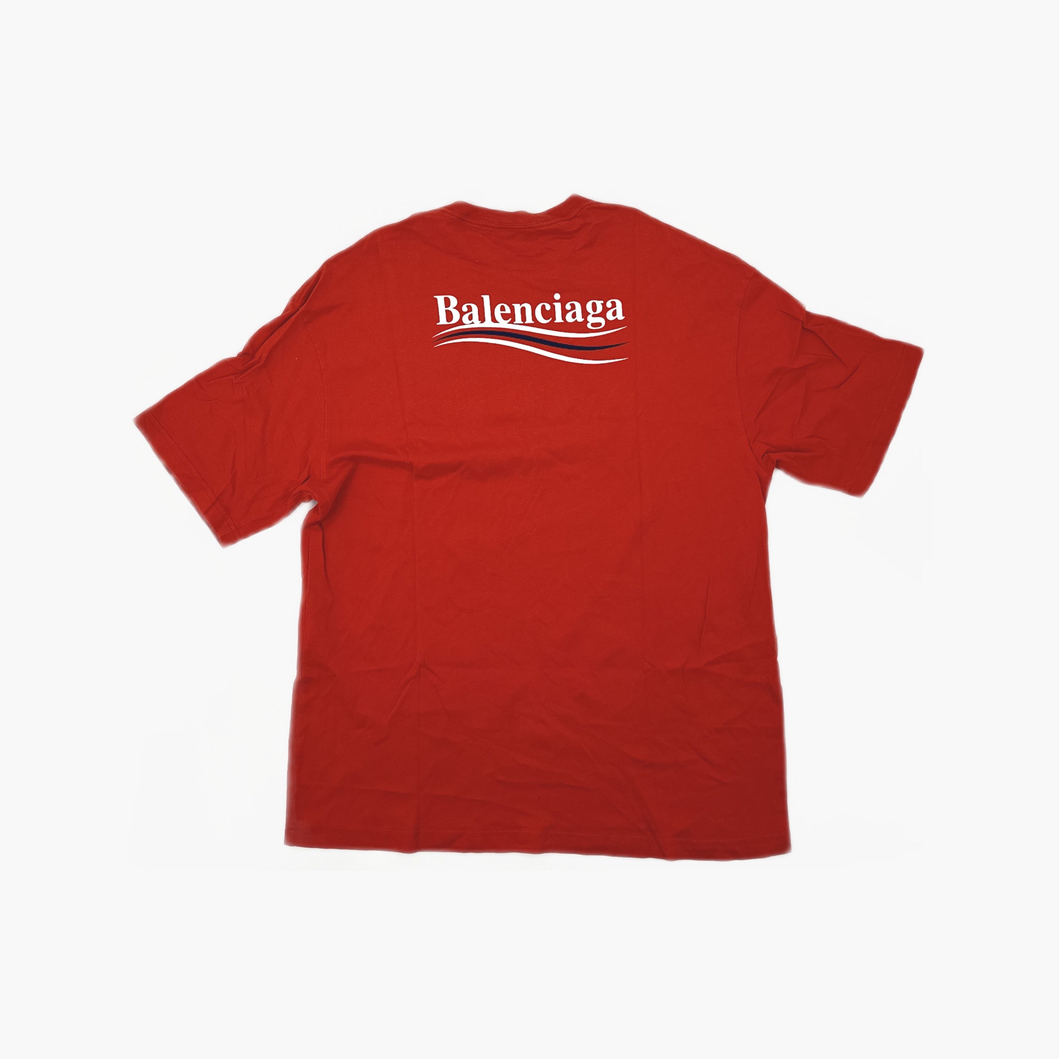 Balenciaga Balenciaga Wave Logo T-Shirt Red Size XS Size US XS / EU 42 / 0 - 2 Thumbnail